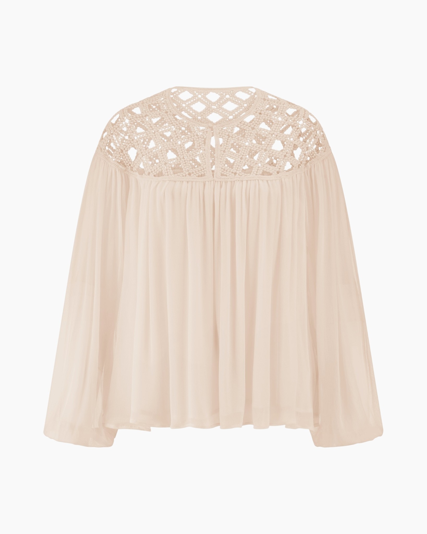 blouse, lace, crochet, pearl, beige