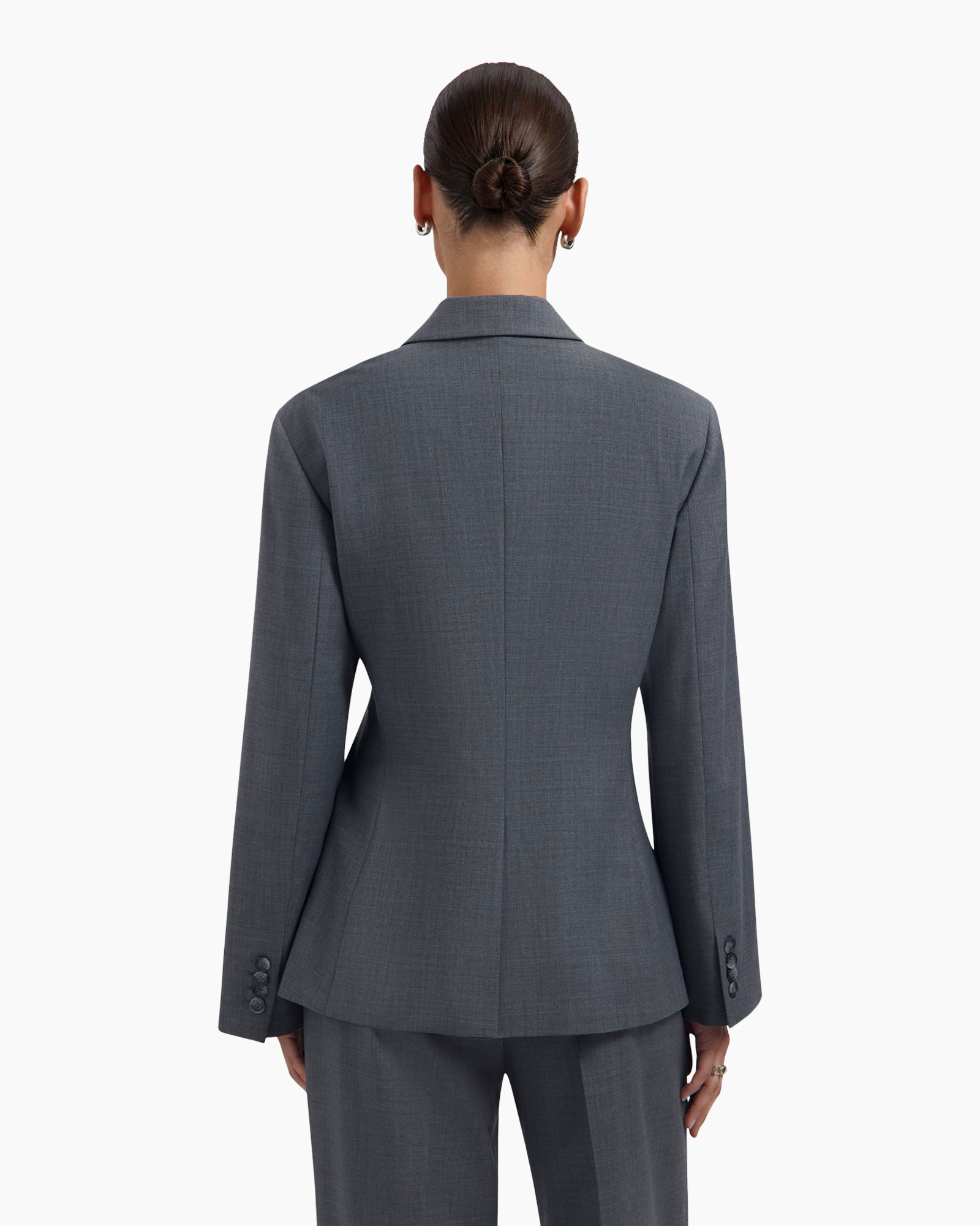 blazer, suit, gray, single-breasted, lapel