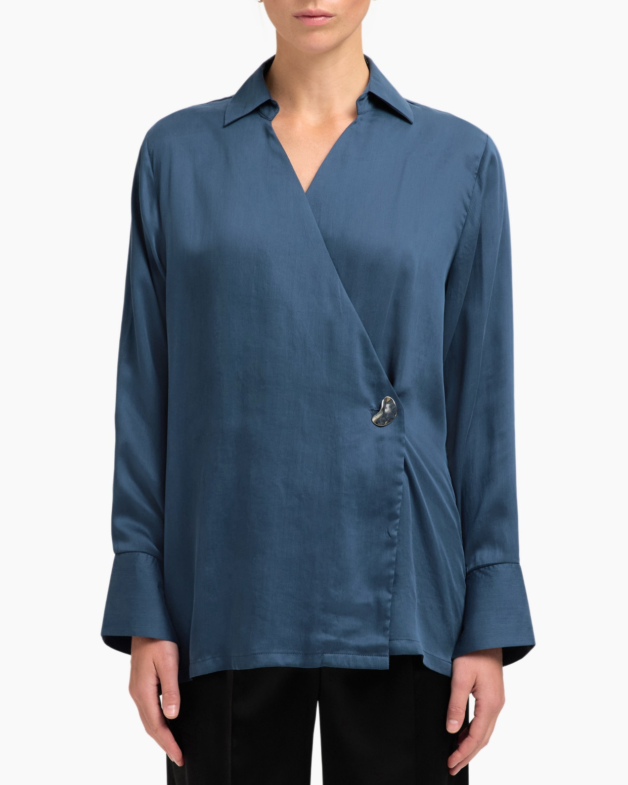 Top Jolly Ls Wrap Blauw