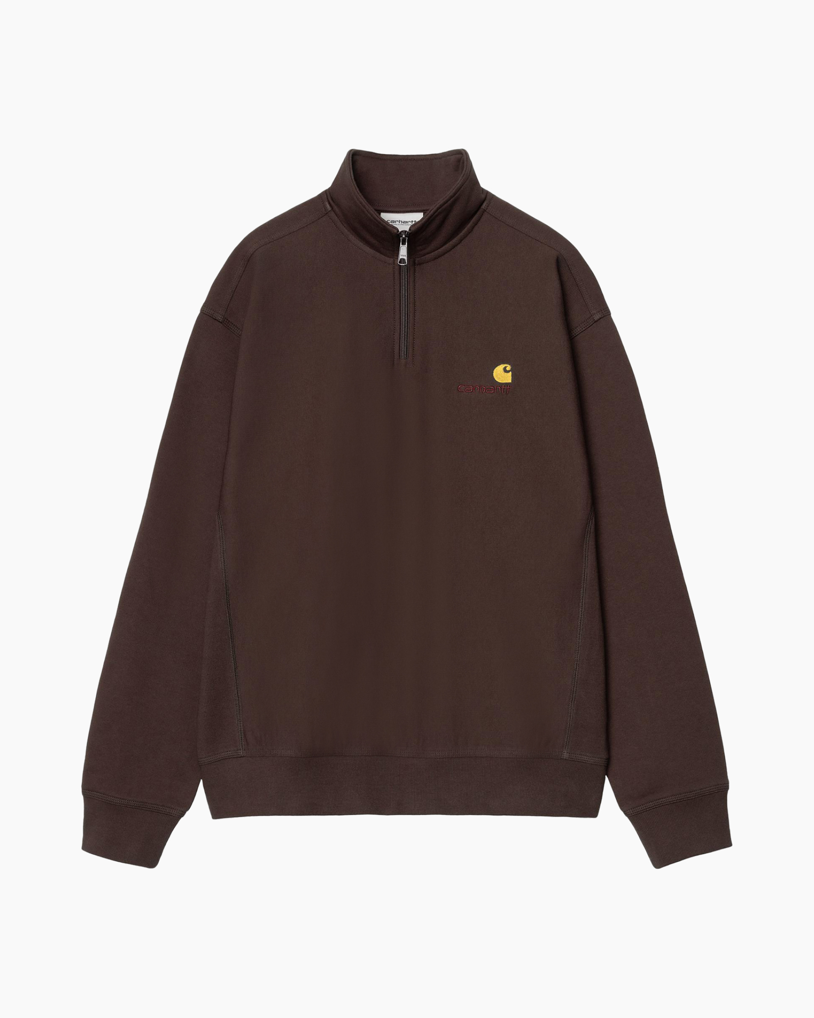 Sweater Half Zip American Script Donker Bruin