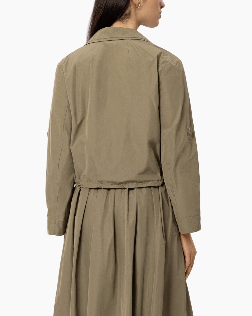 trench, coat, khaki, long sleeve, belted