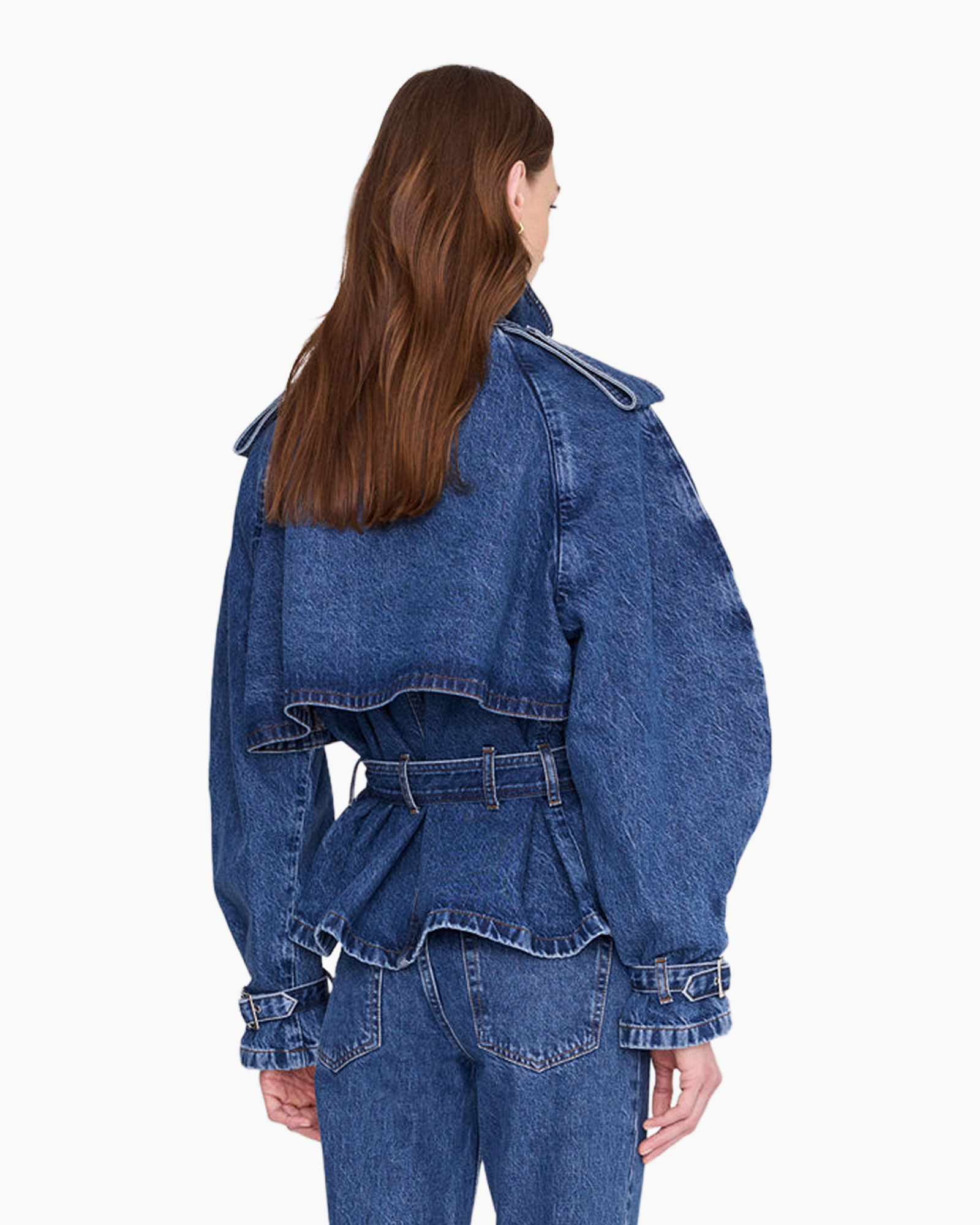 denim jacket, jeans jacket, denim, waisted, peplum detail