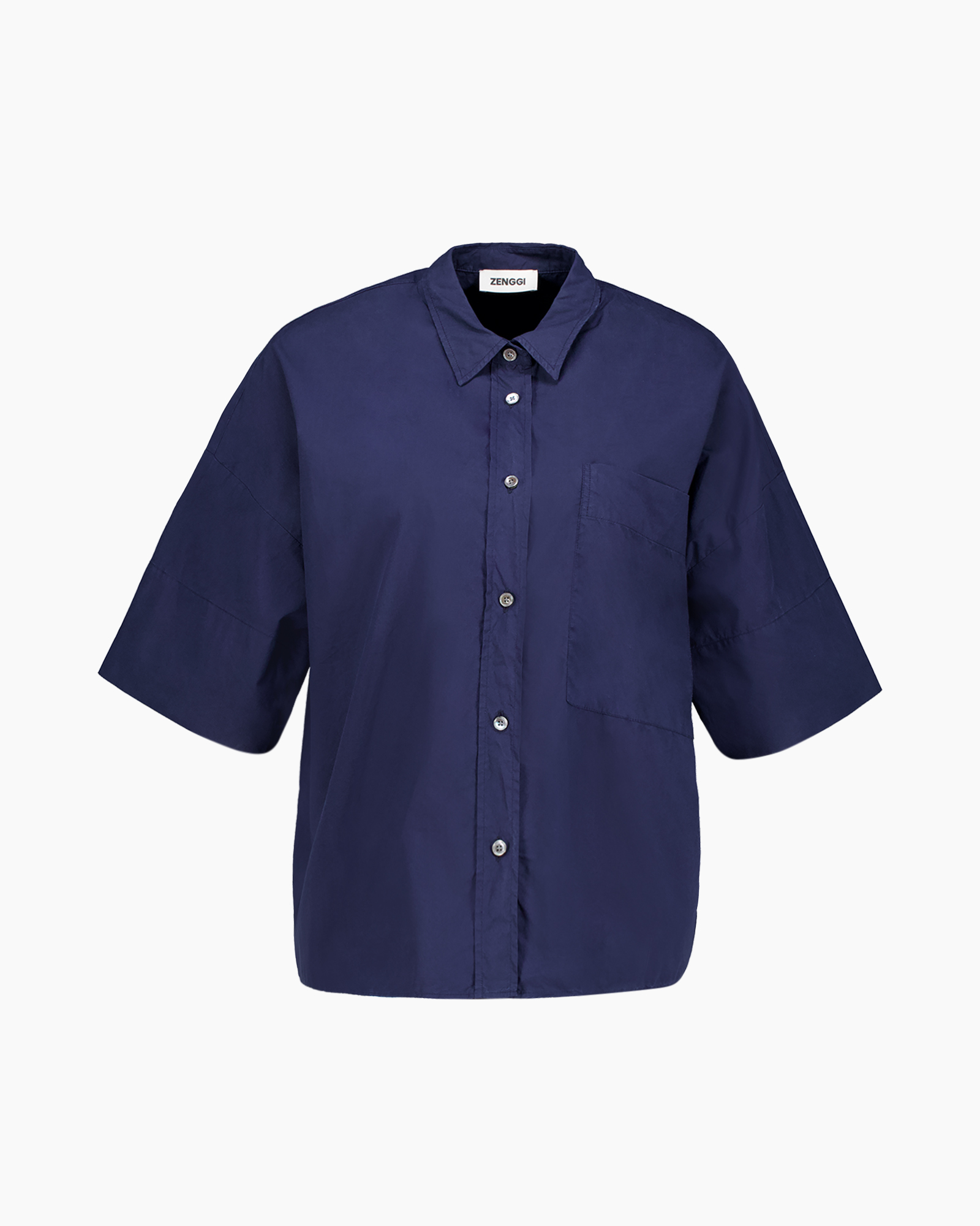 shirt, button-down, short-sleeve, pocket, navy