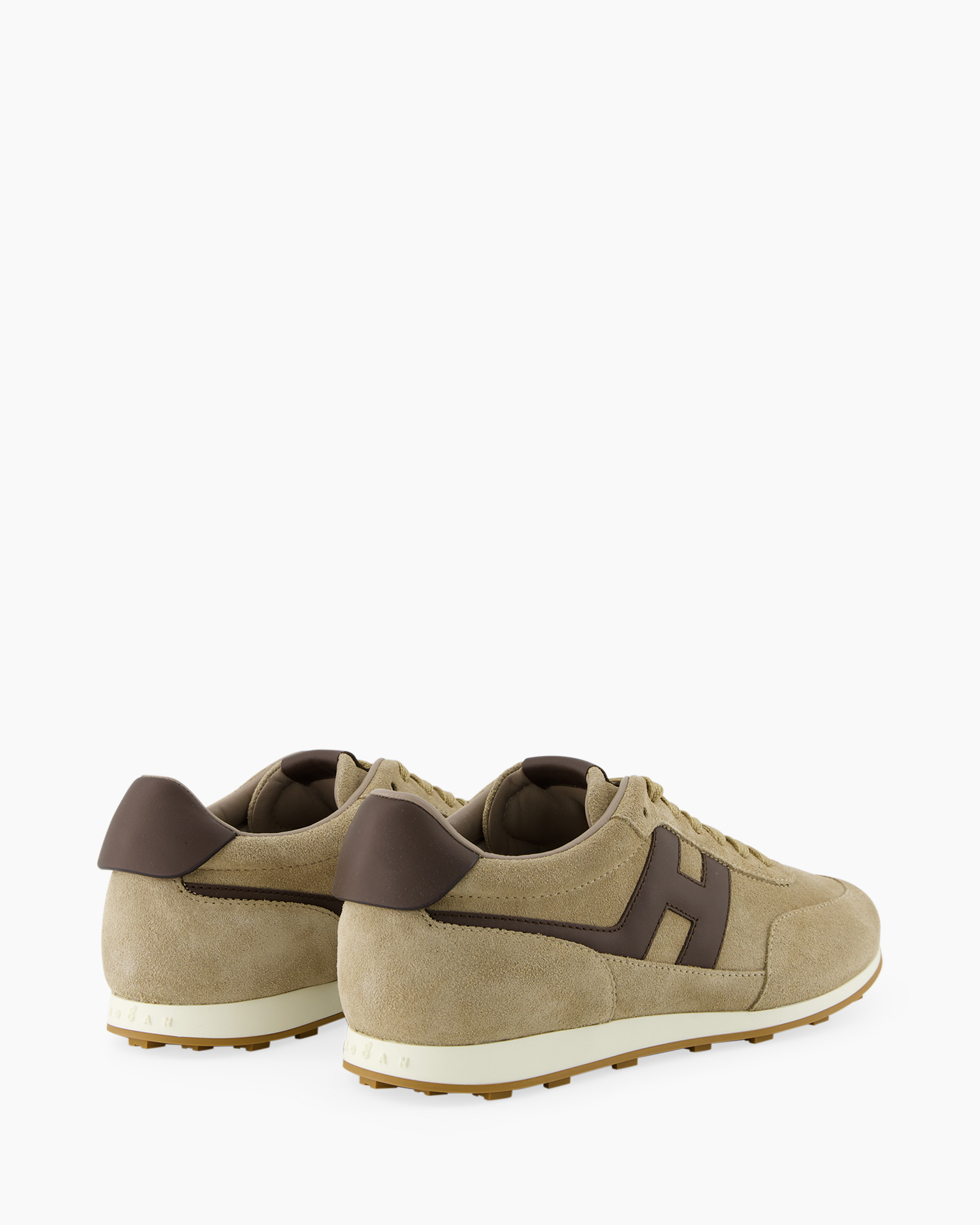 sneakers, beige, suede, low profile, brown accents