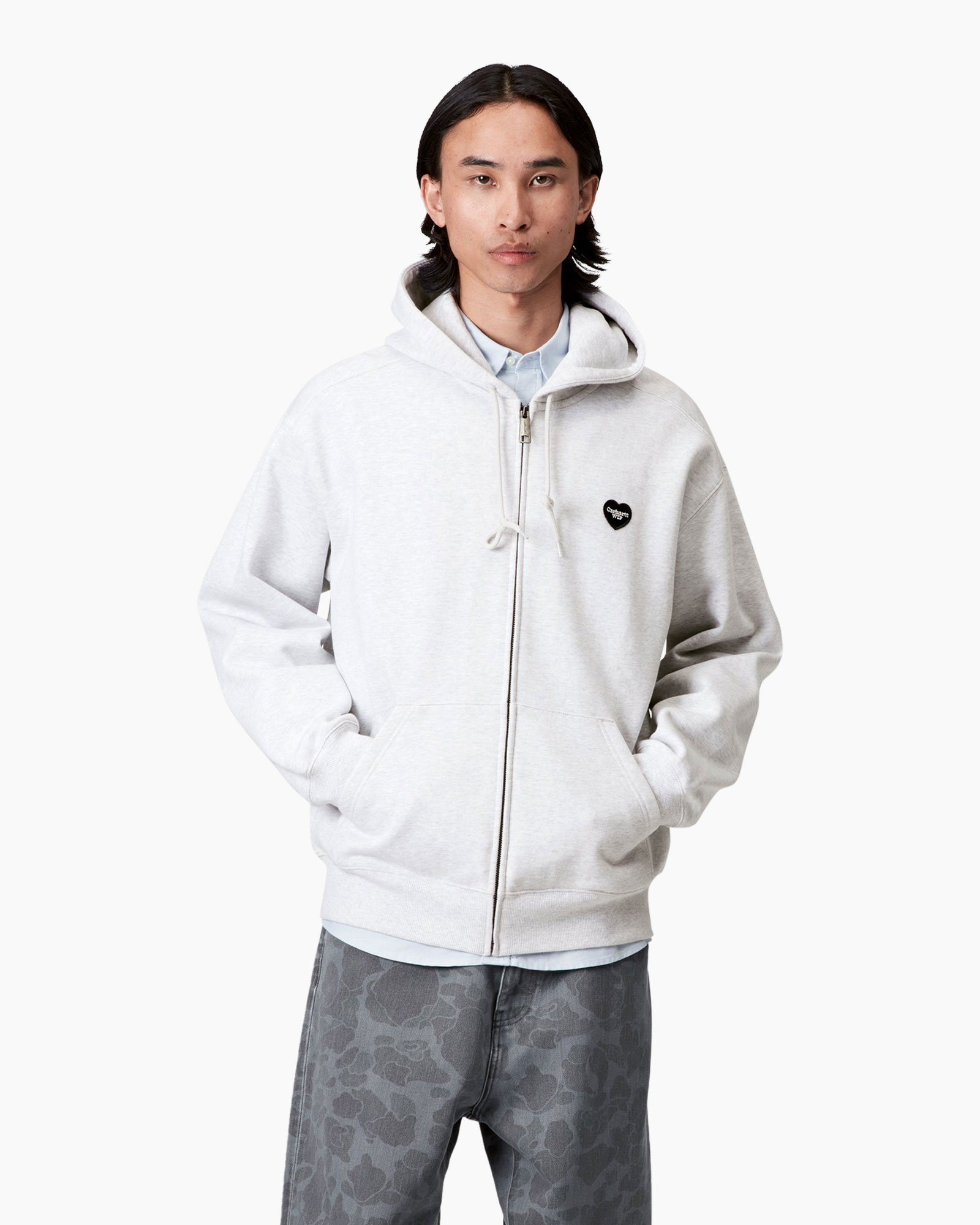 Vest Hooded Haert || Hartt Sweat Jacket Licht Grijs