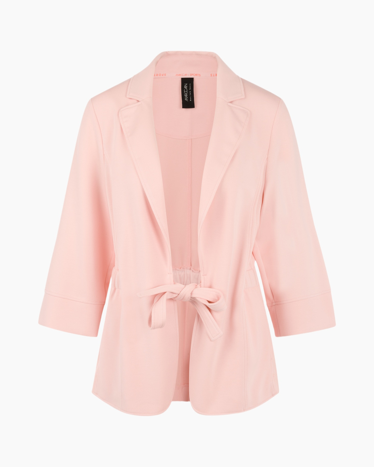 blazer, pink, tie-waist, long-sleeve, jacket