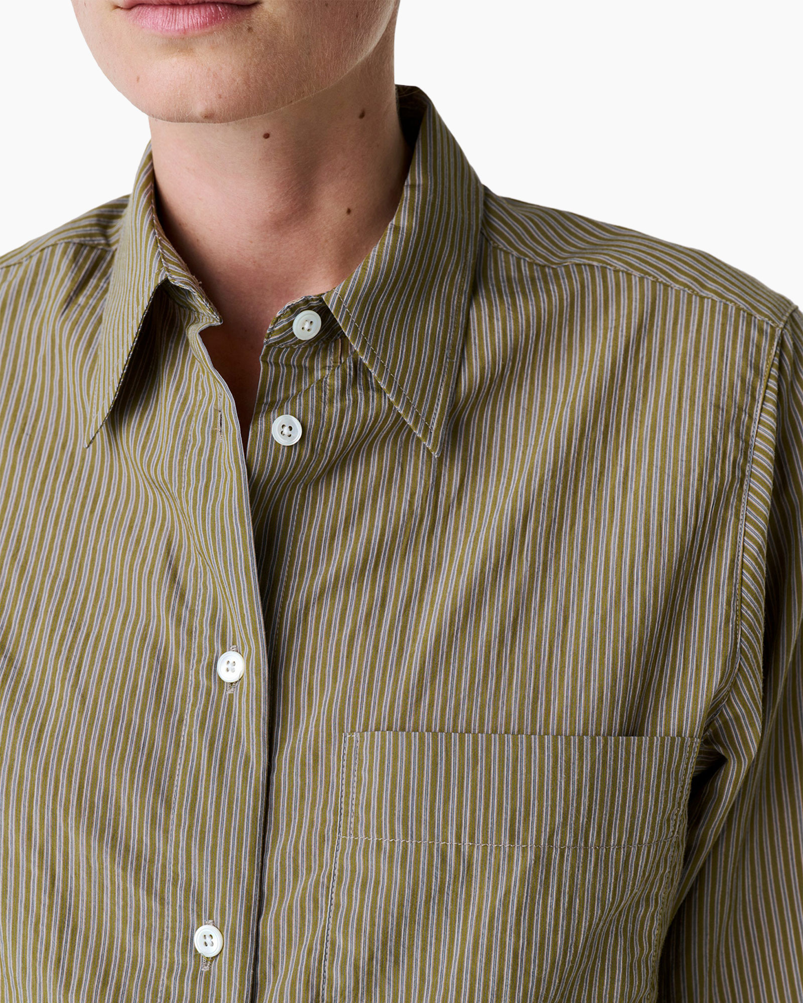 shirt, striped, button-down, collared, pocket