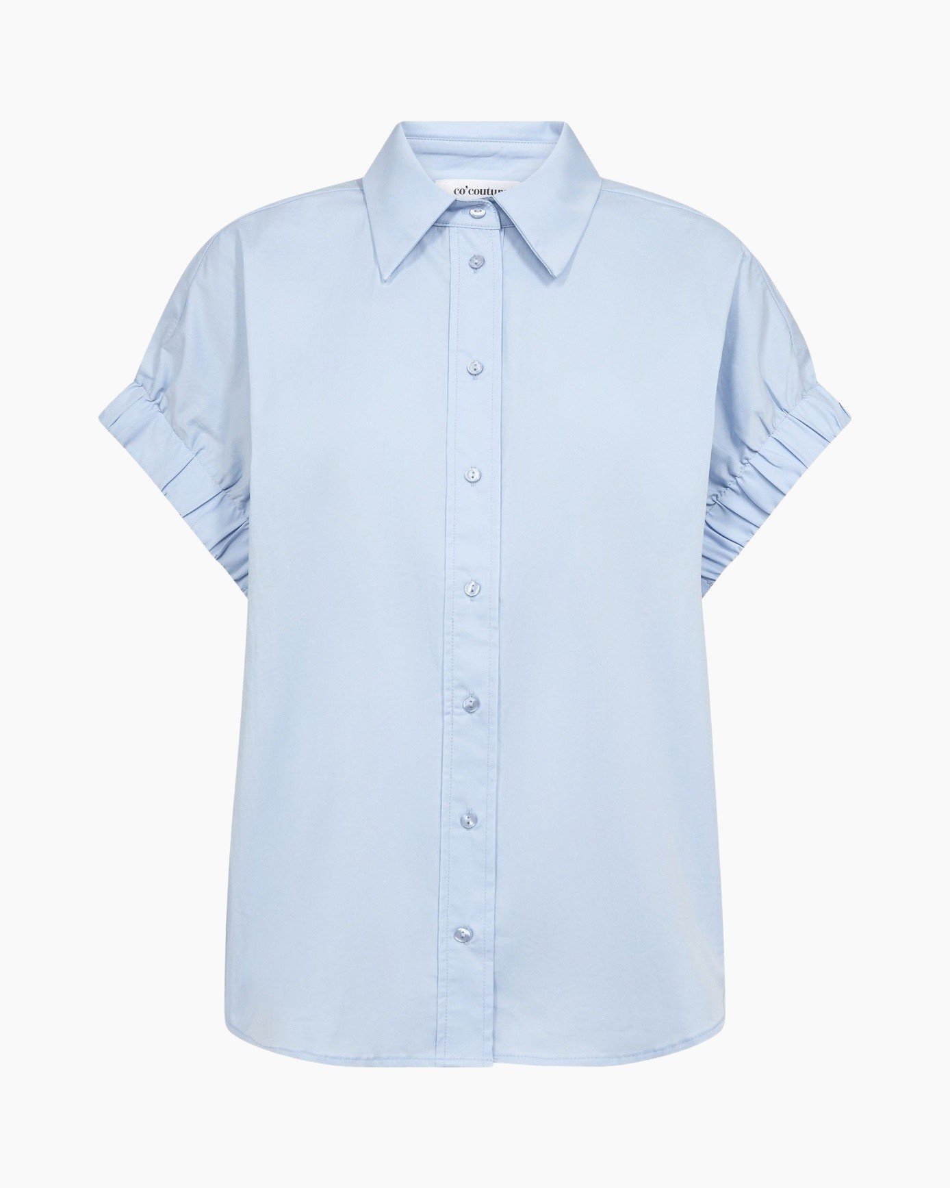 Blouse Poppy Elastic Cuff Short Sleeved Licht Blauw