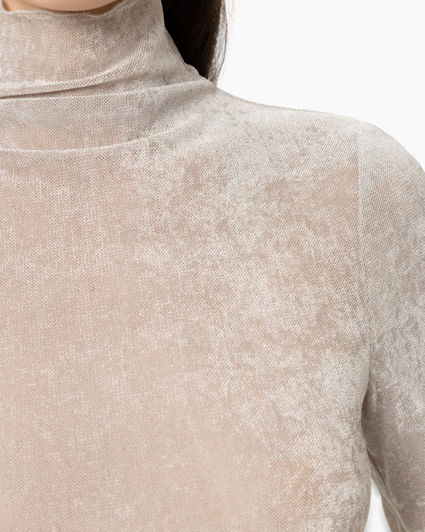 turtleneck, knit, mesh, beige, top