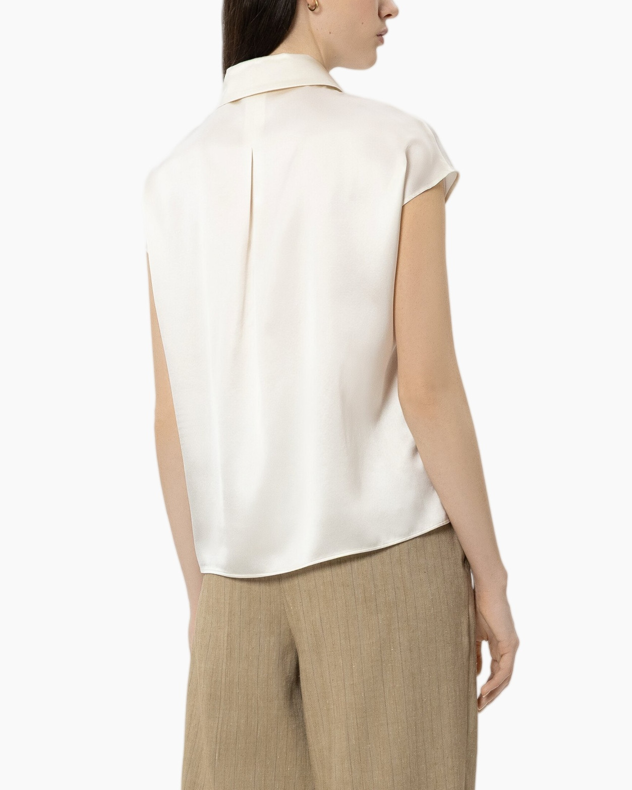 shirt, blouse, white, short_sleeve, collared