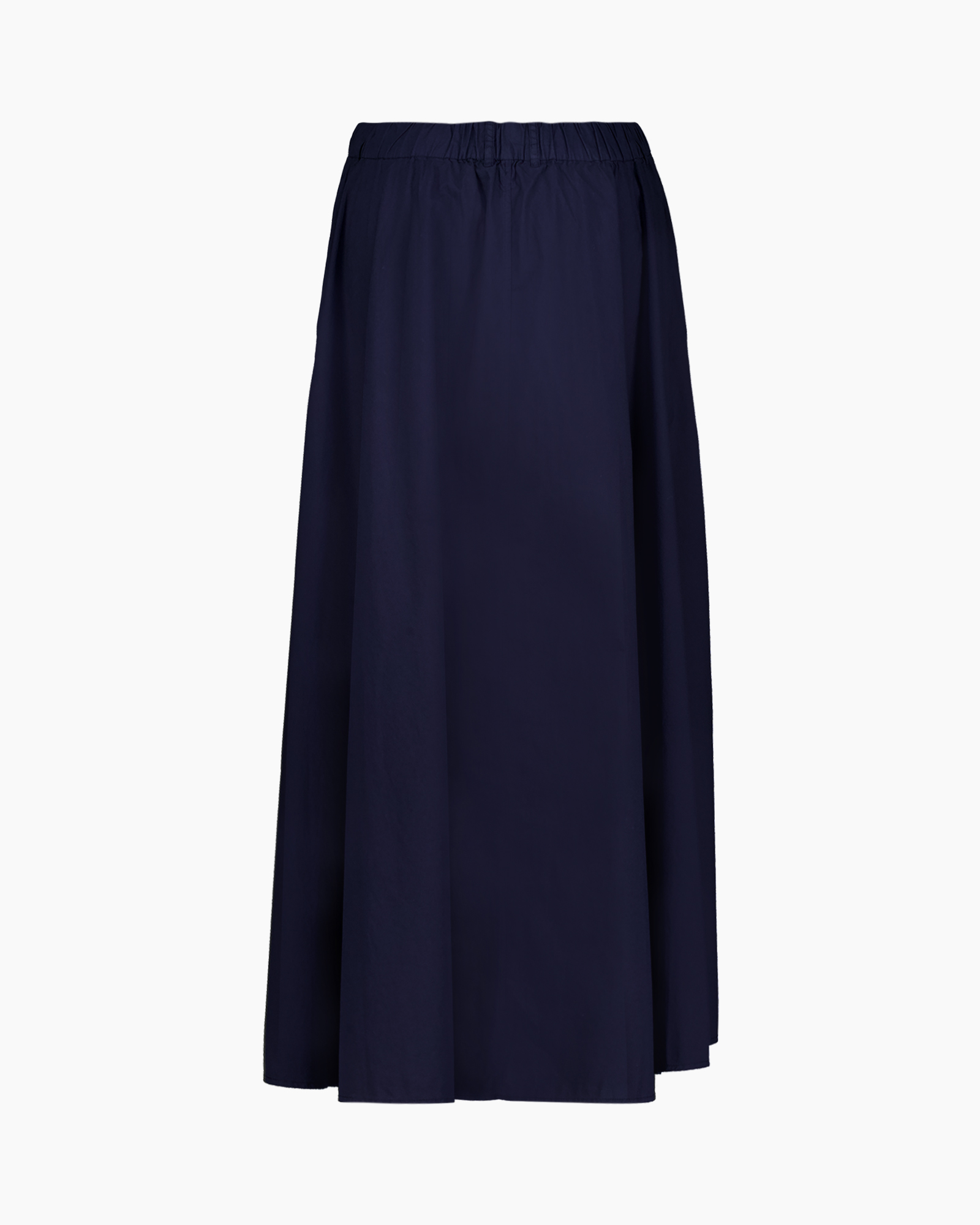skirt, long, navy, elastic waistband, plain