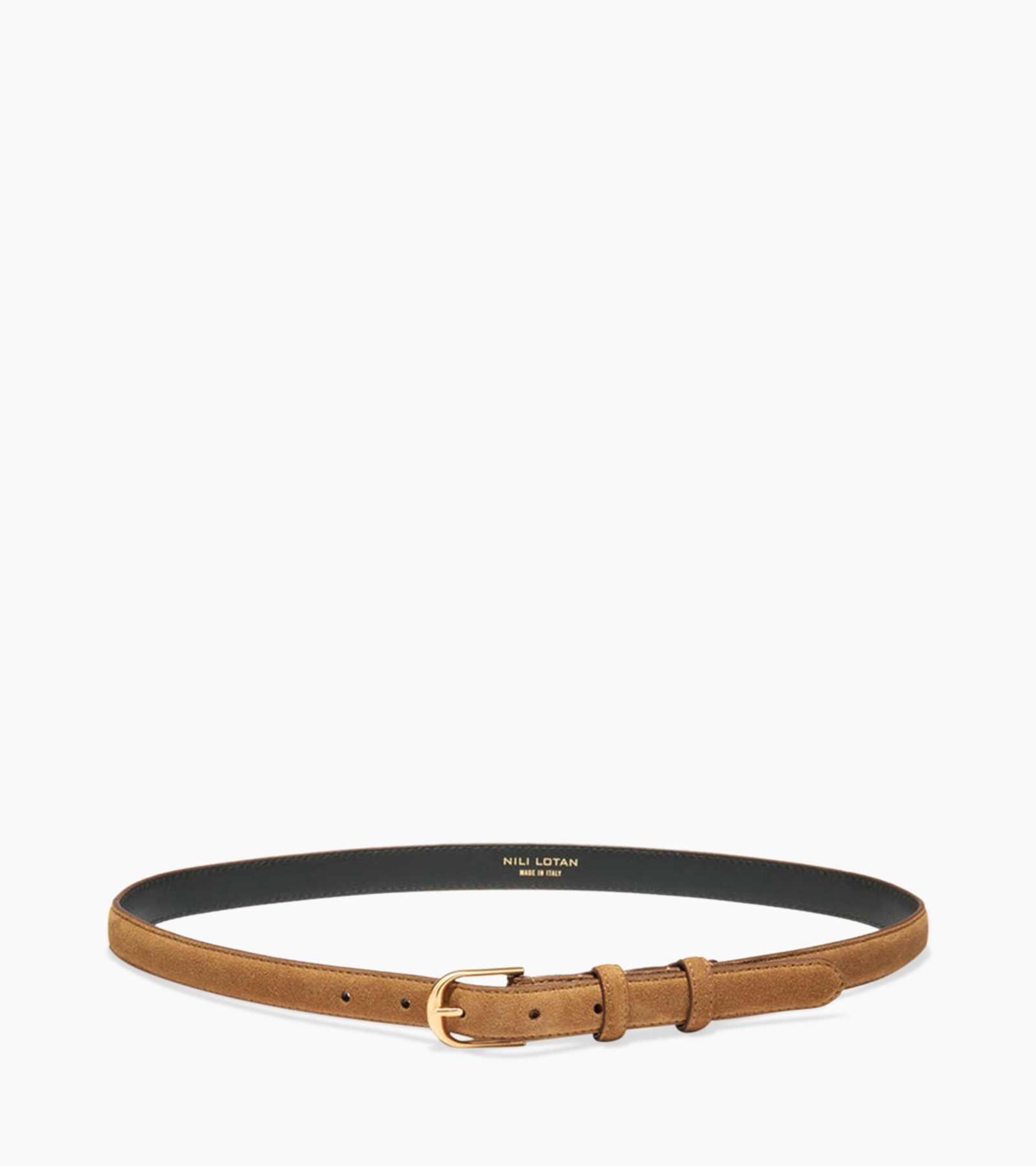 belt, suede, brown, thin belt, buckle