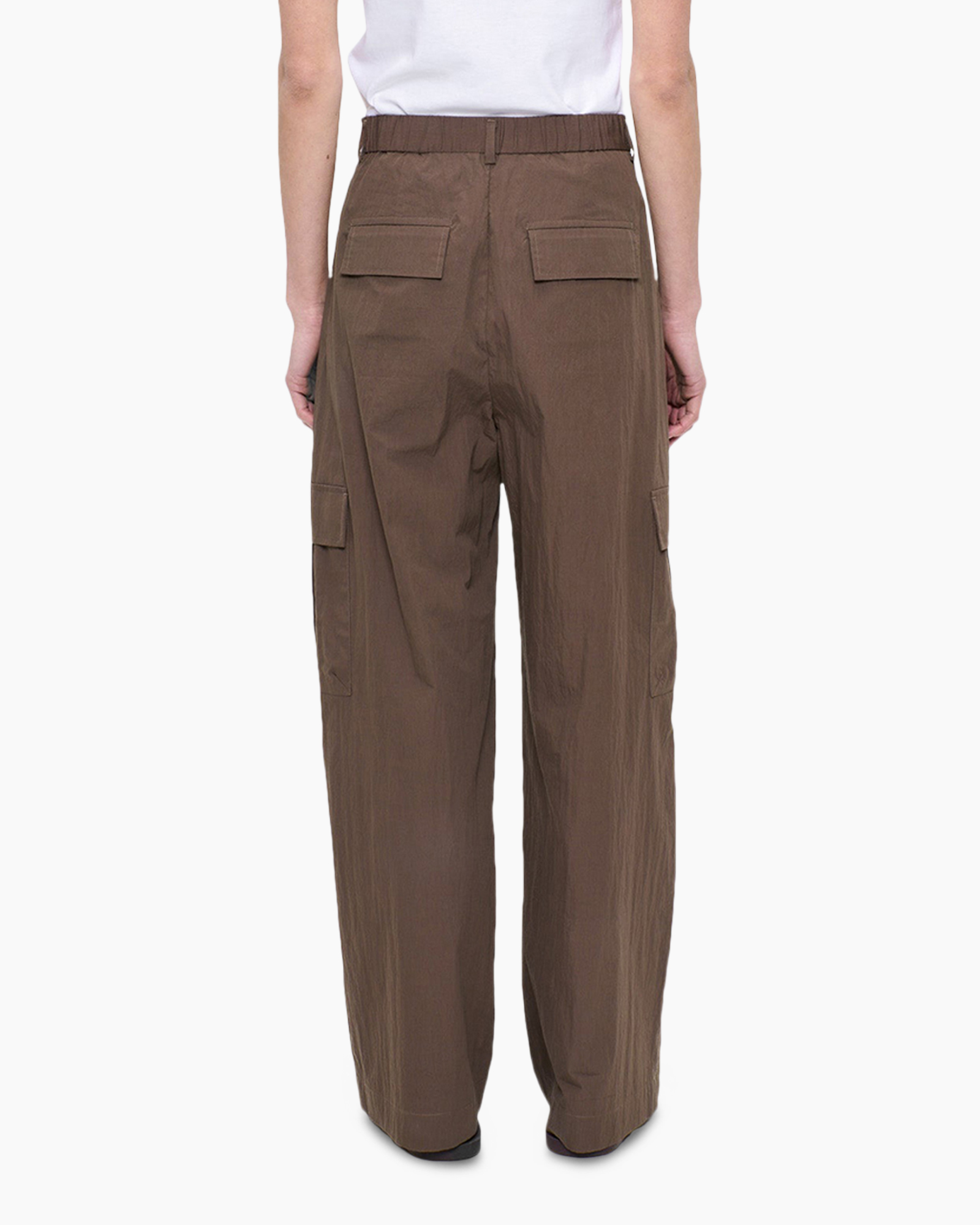 cargo pants, wide leg, brown, ankle length, belt loops