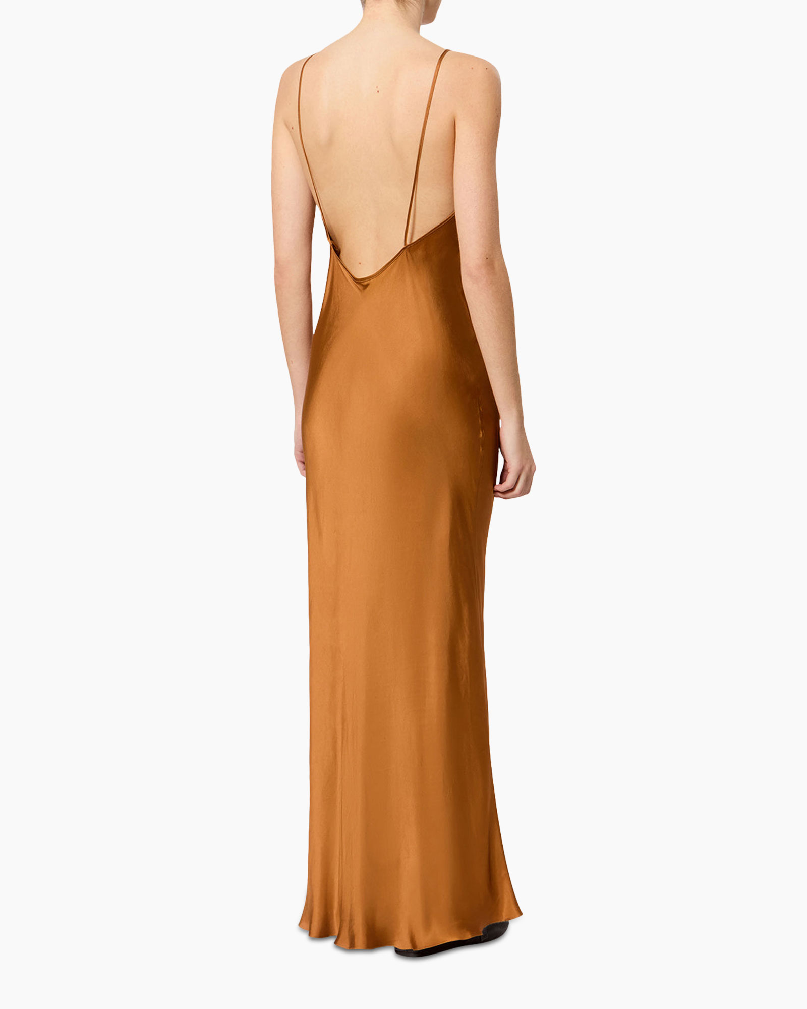 evening dress, silk, slip dress, backless, floor-length