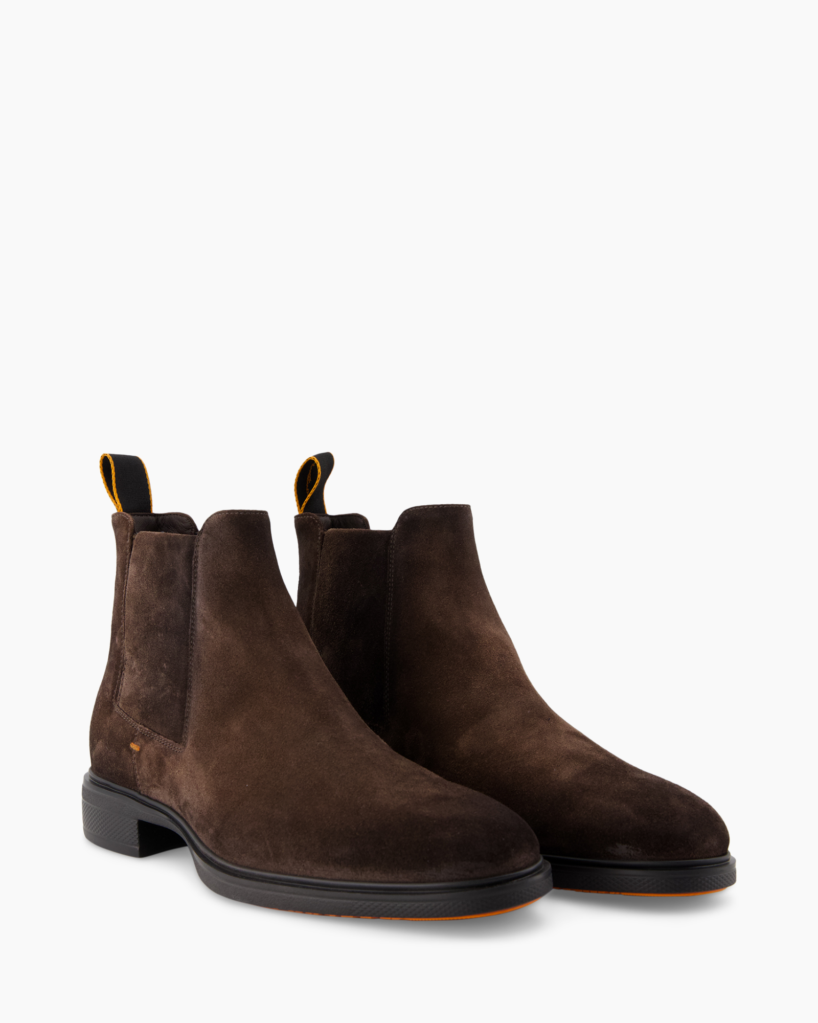 Chelsea boots, Suede, Brown, Ankle boots, Elastic pull tabs