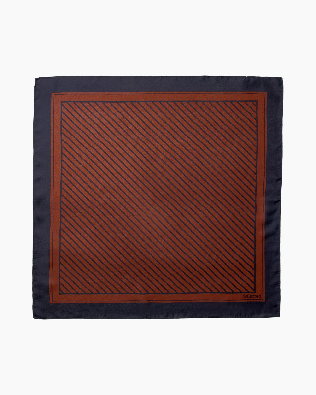 scarf, neck scarf, bandana, navy blue, orange pattern