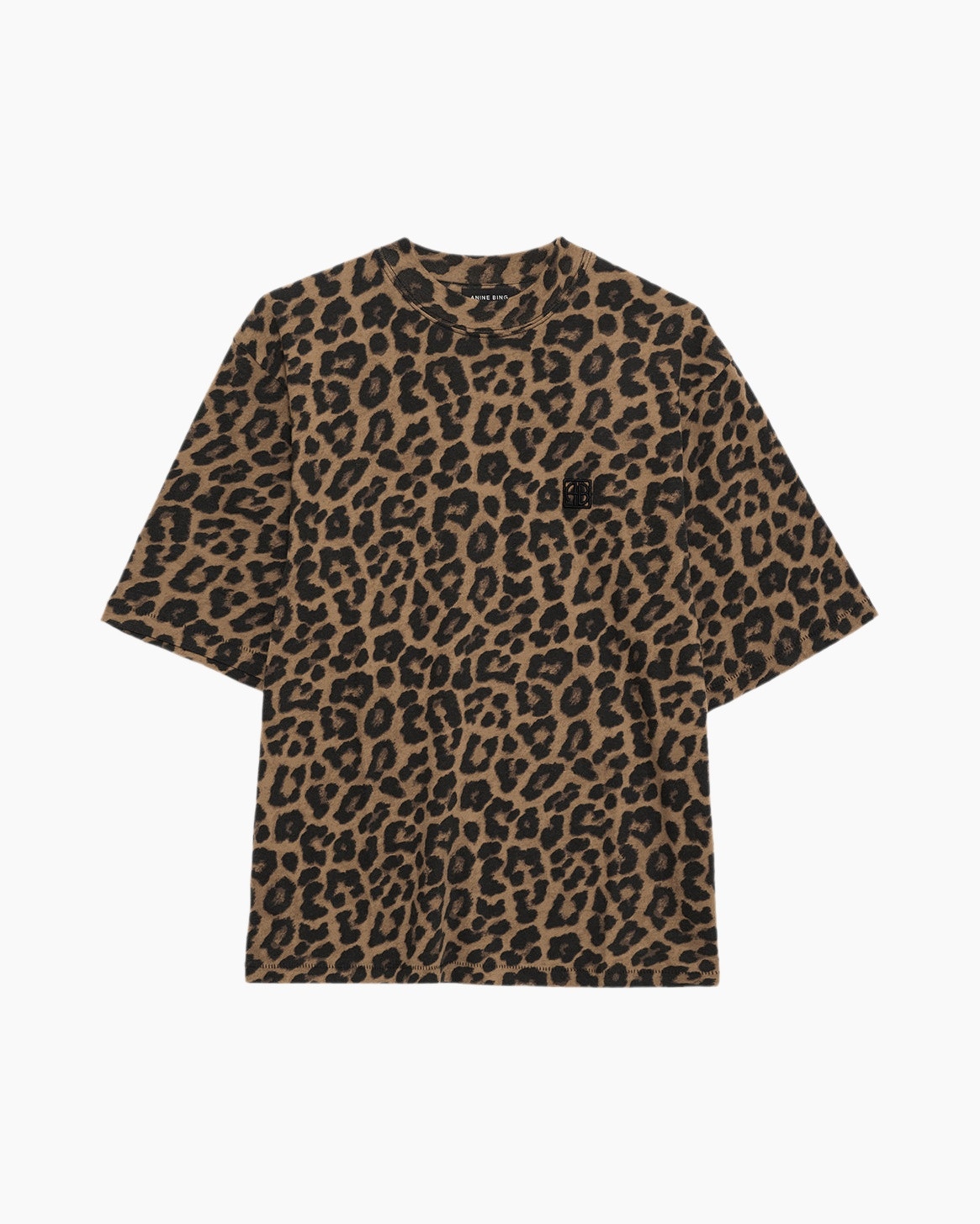 t-shirt, leopard print, short sleeve, brown, animal pattern
