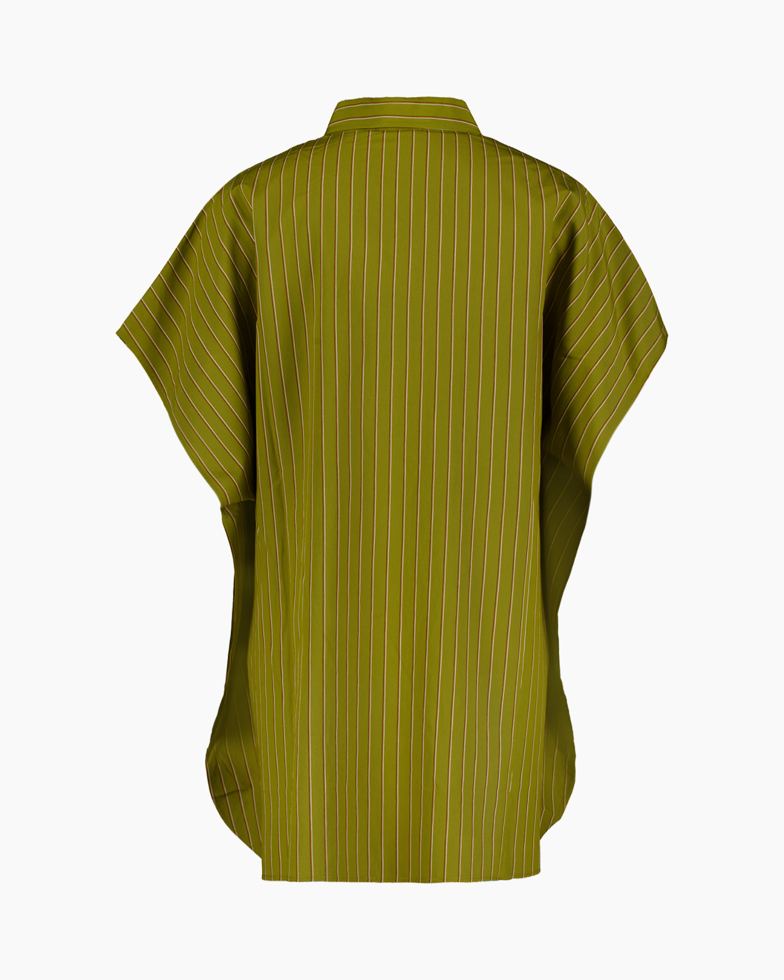 shirt, green, striped, short-sleeve, collared