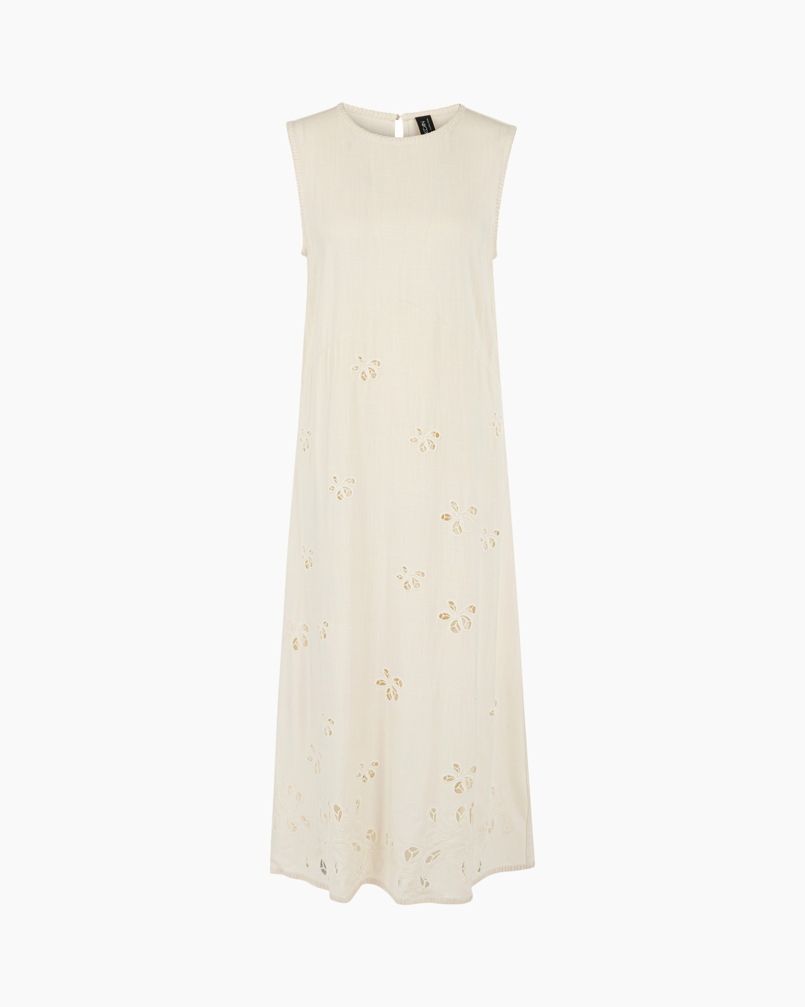 dress, maxi dress, sleeveless, embroidery, beige/cream