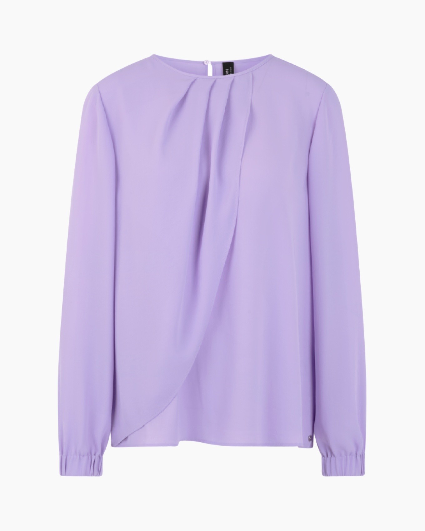 blouse, long sleeve, lavender, wrap, crepe