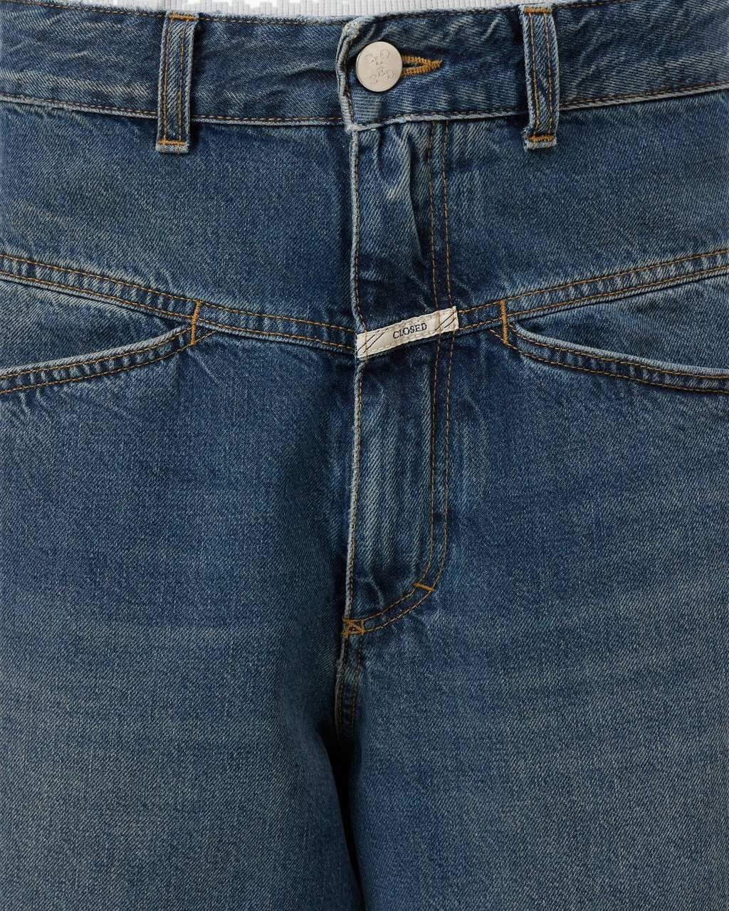 jeans, denim, fly zipper, button, pocket stitching