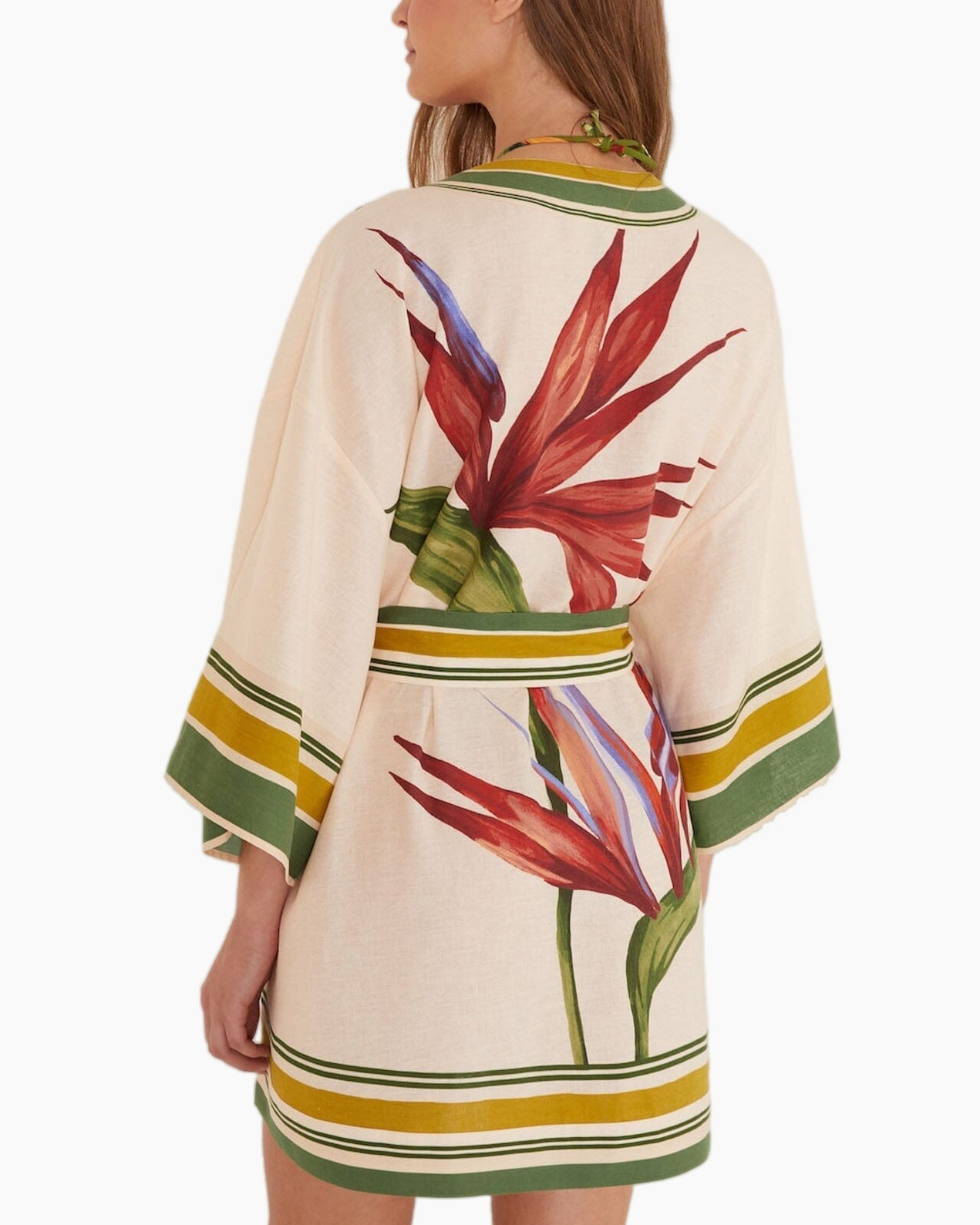 kimono, robe, wrap, tie-belt, patterned