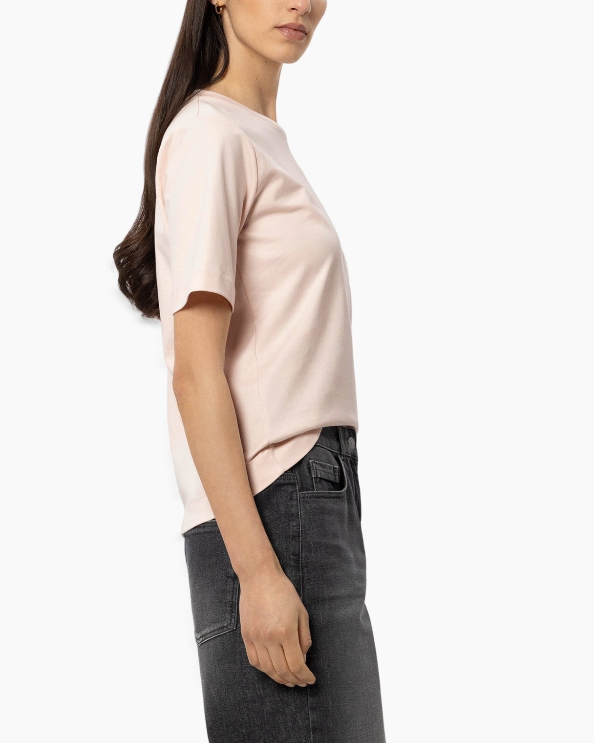 t-shirt, short sleeve, round neck, pink, casual