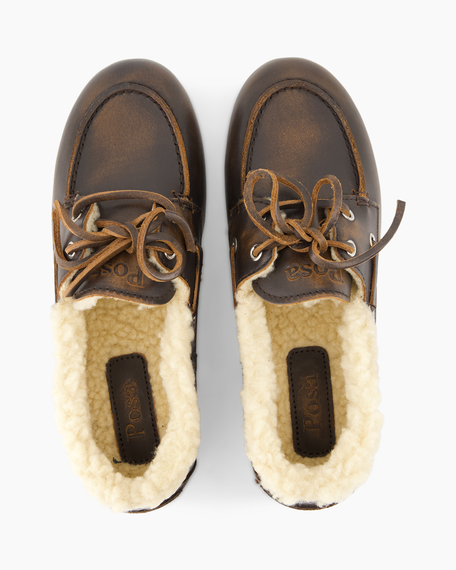 boots, leather, brown, lacing, fleece-lined