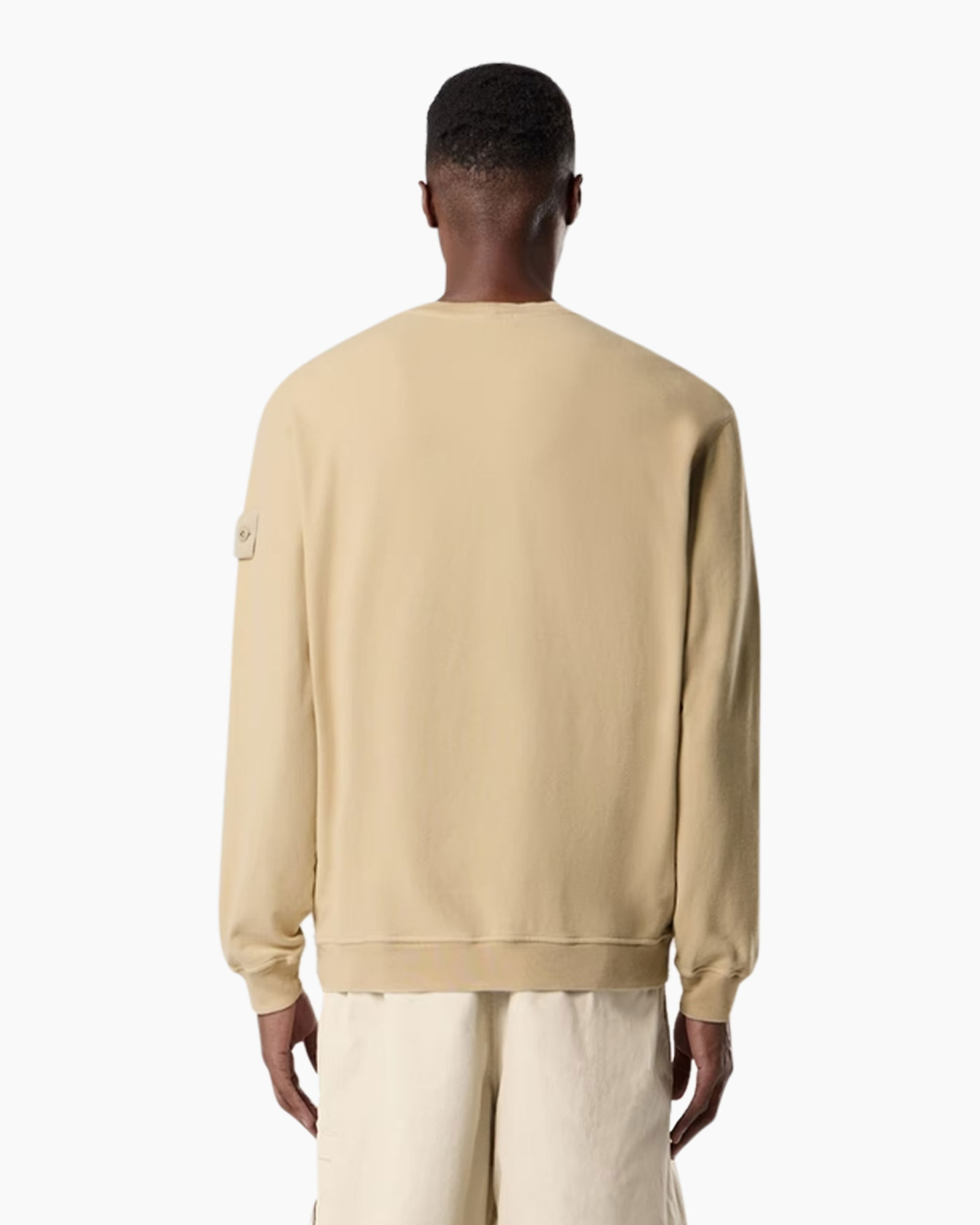 beige, crewneck, sweatshirt, long_sleeve, back_view