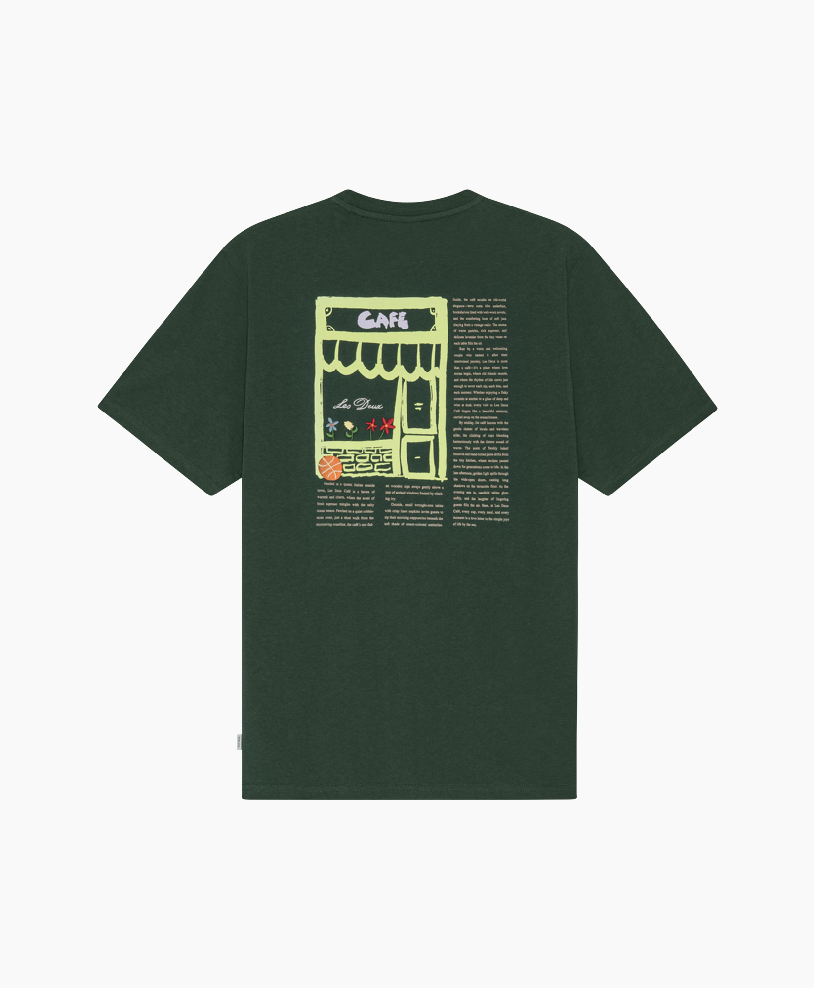 t-shirt, short sleeve, dark green, crew neck, small logo