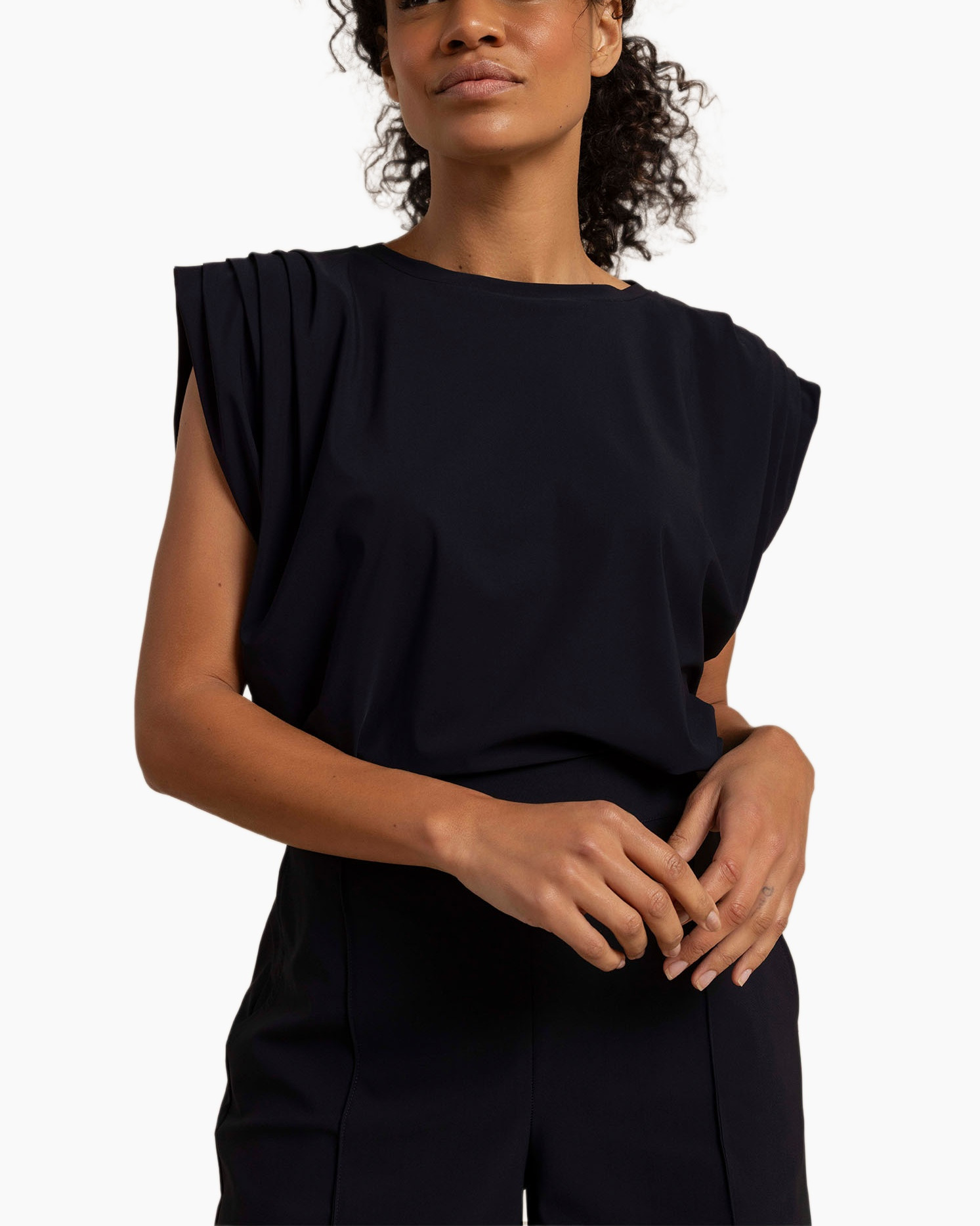 top, tshirt, sleeveless, black, bodysuit