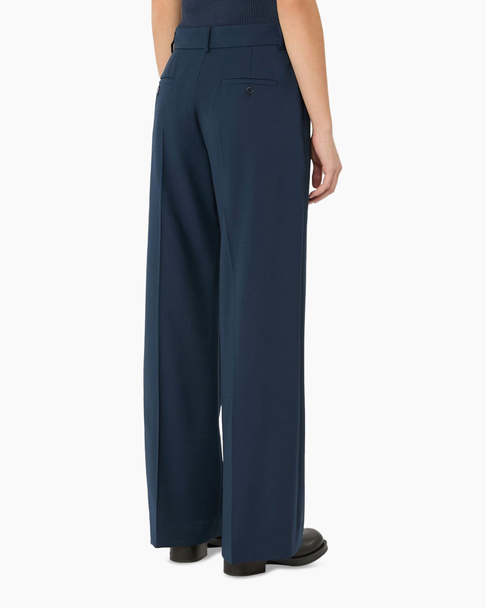 trousers, wide-leg, navy, formal, pants