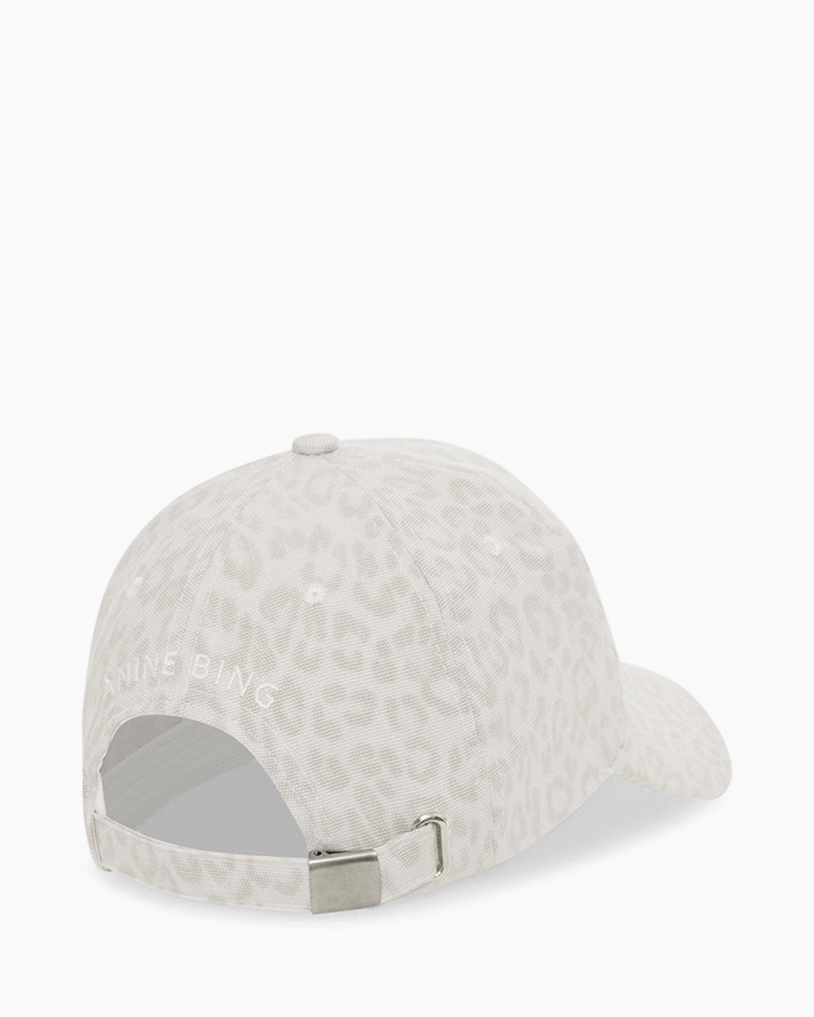 baseball cap, leopard print, light gray, curved brim, embroidered logo