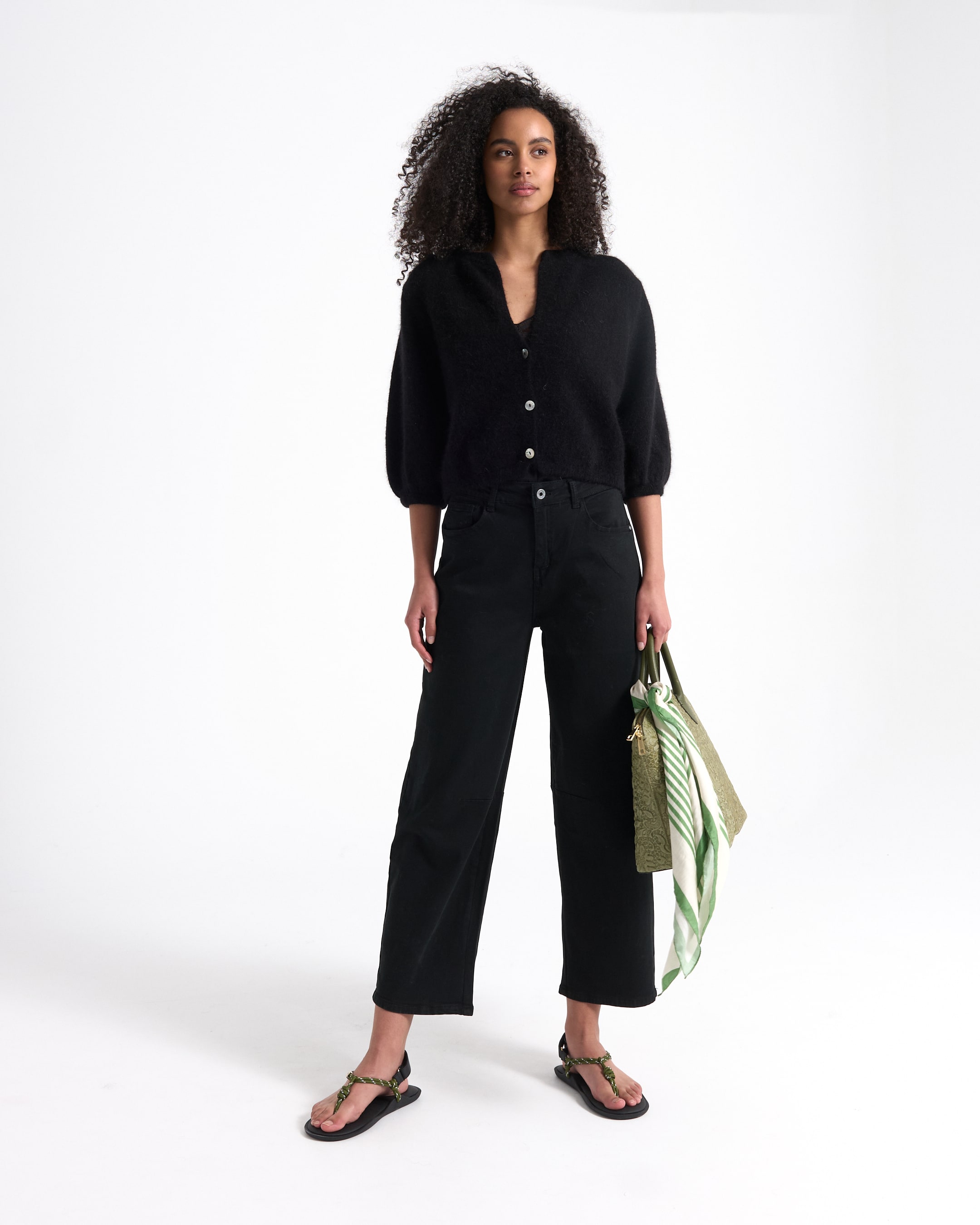 cardigan,  buttoned,  black,  sweater,  knit top
