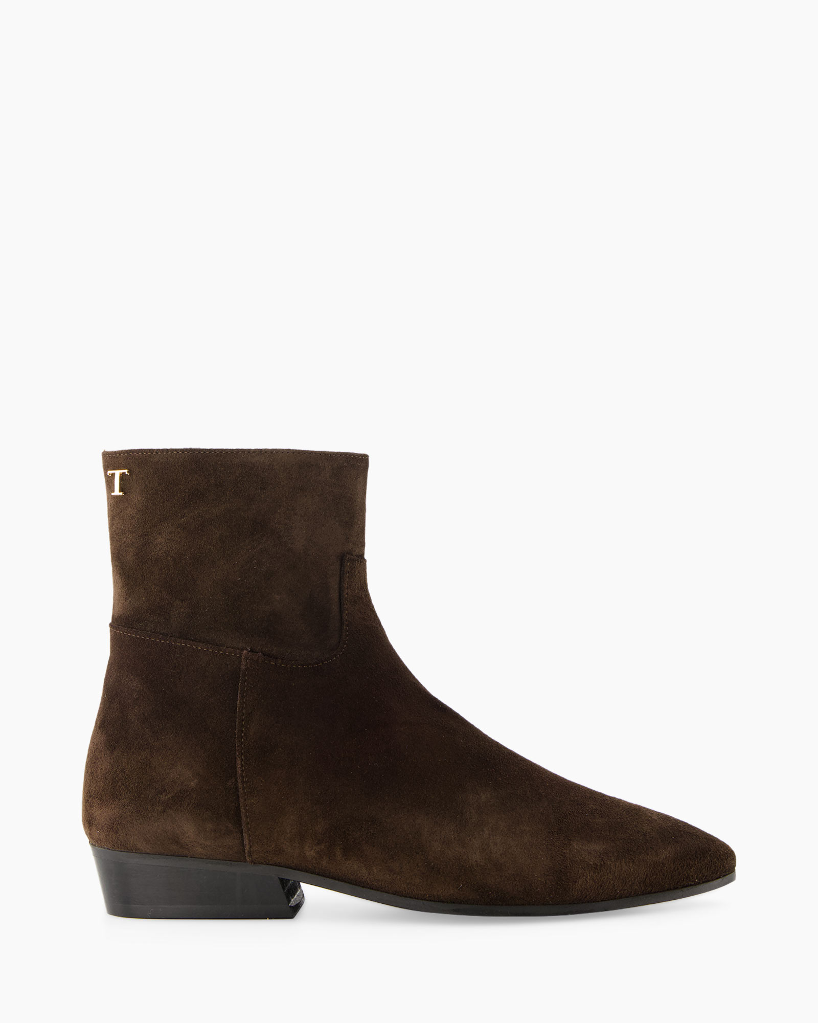 boots, ankle boot, brown, suede, low heel