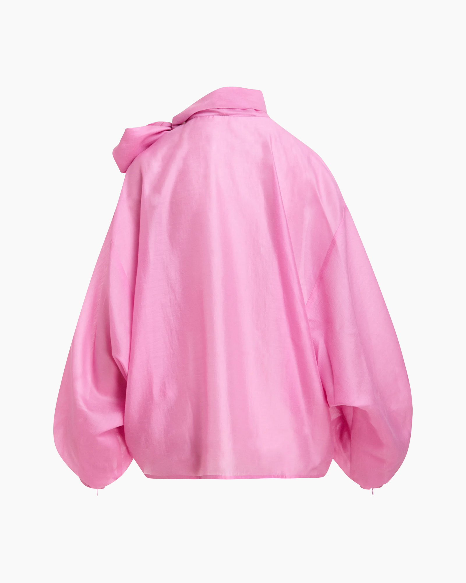 pink, jacket, windbreaker, puff sleeves, collar
