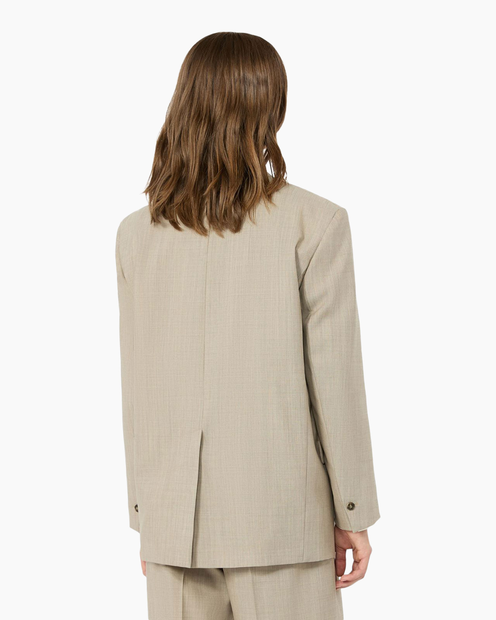 blazer, suit, beige, long sleeve, single-breasted