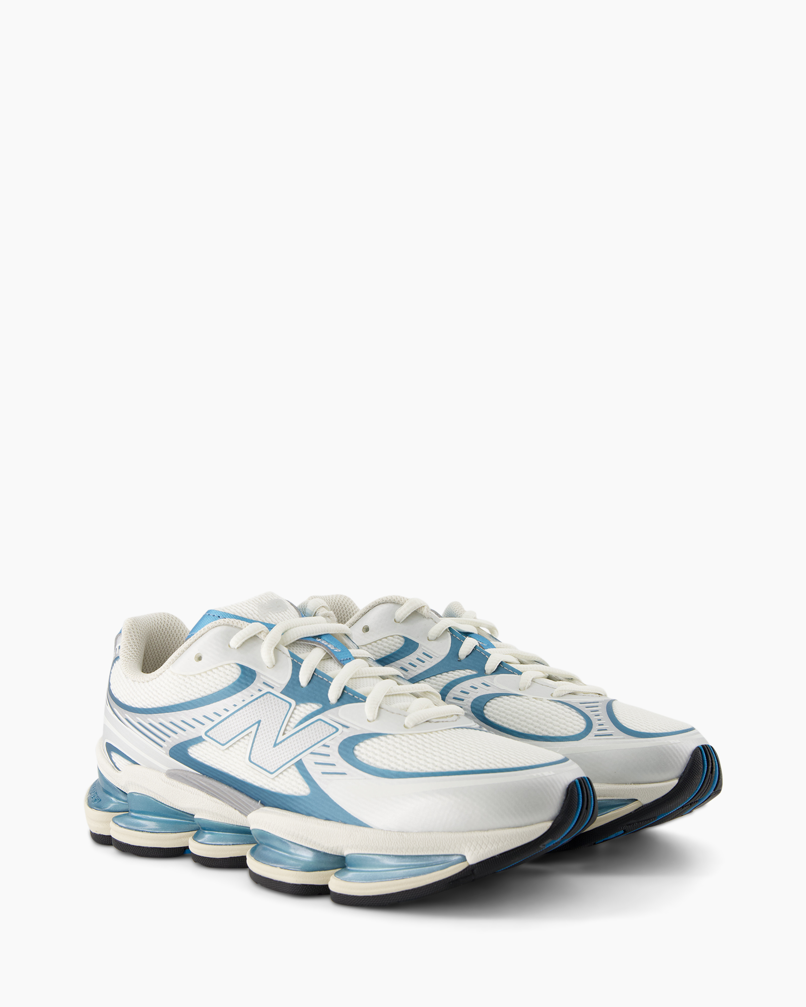 sneaker, athletic shoe, white, blue accents, olympic style sole
