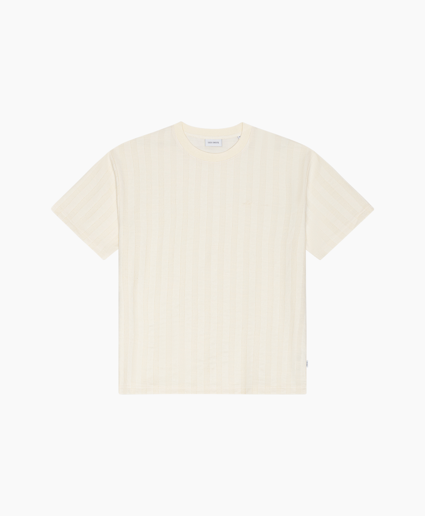 t-shirt, short sleeve, cream, ribbed, cotton