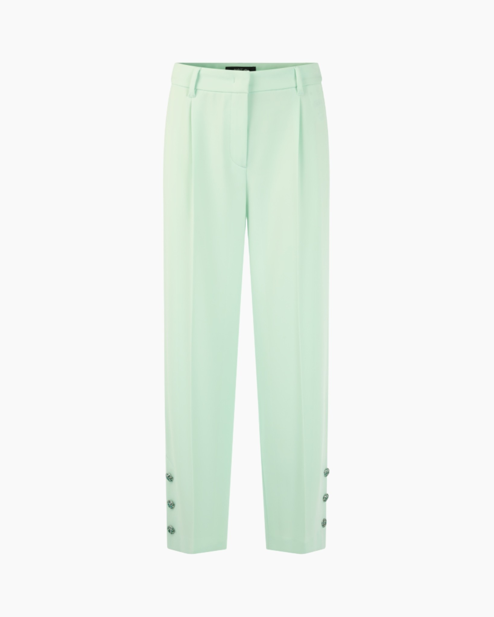 pants, tuxedo pants, pleated, mint green, buttoned cuffs