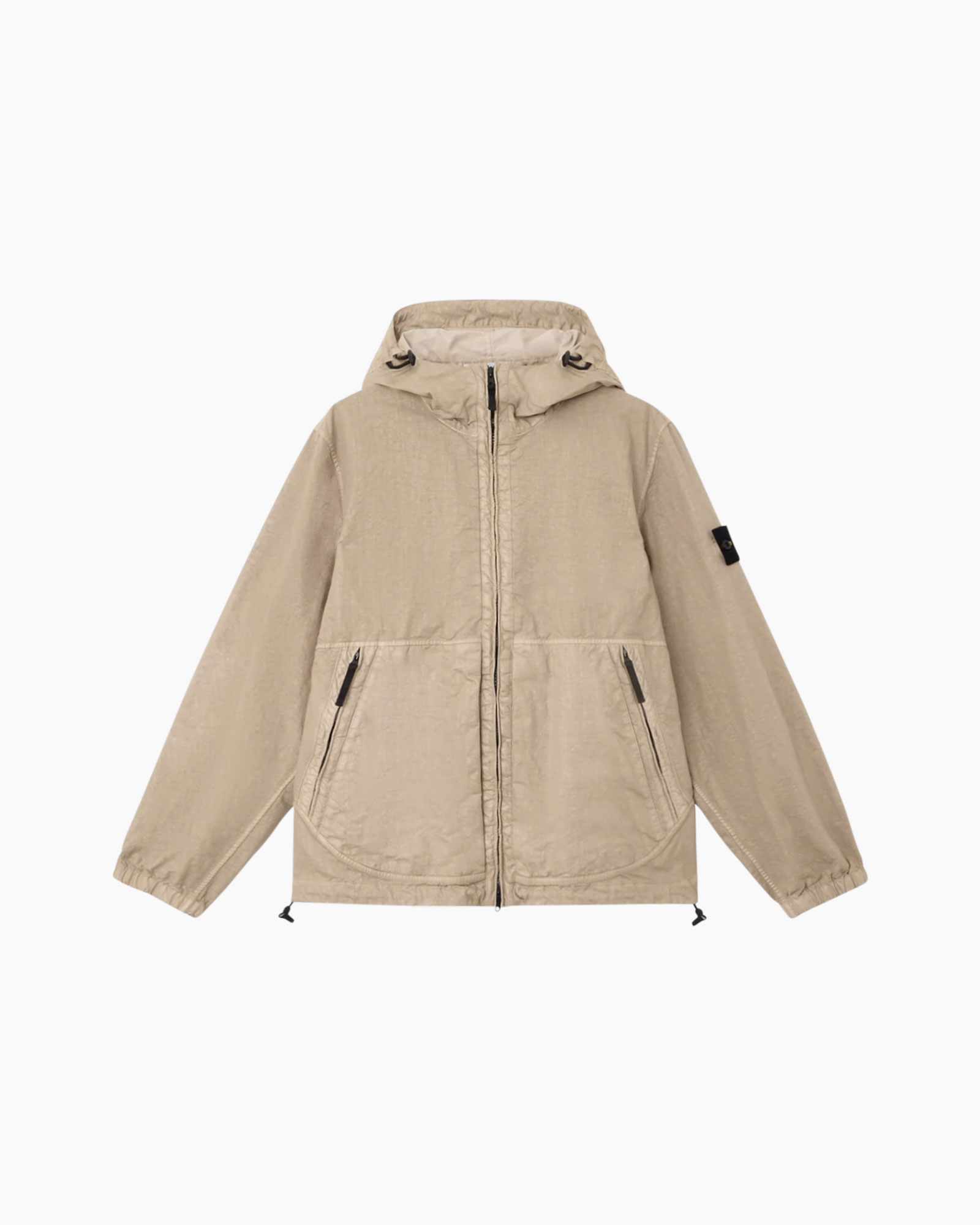 jacket, anorak, beige, hooded, zipper