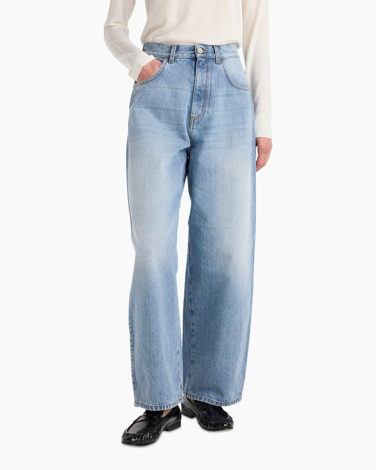 jeans, wide leg, light wash,  denim, pocketed
