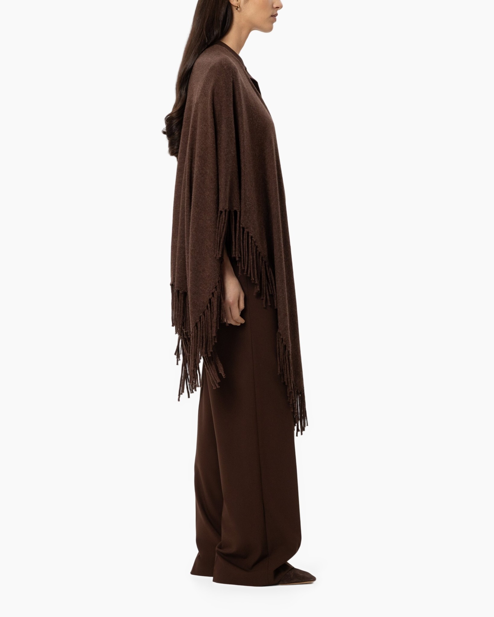 poncho, fringe, brown, cloak, cape