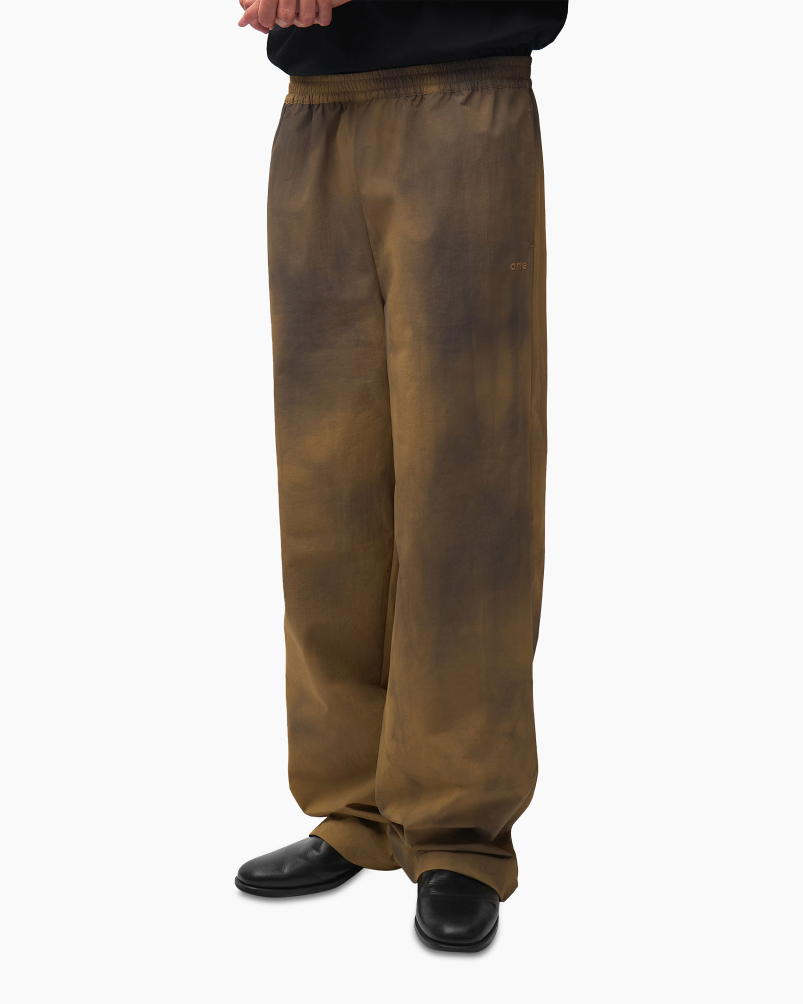 pants, trousers, brown, wide, elastic waist
