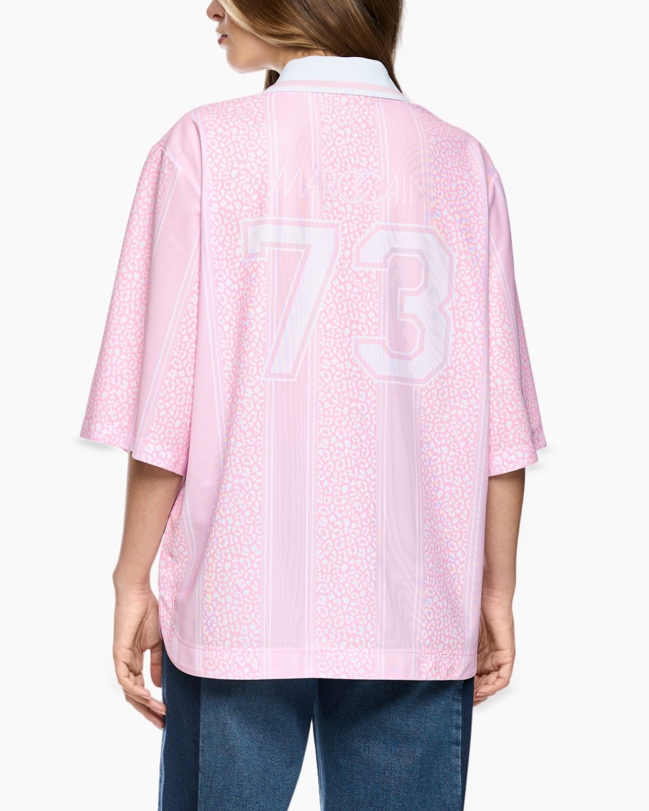 pink, t-shirt, kaftan, striped, loose-fit