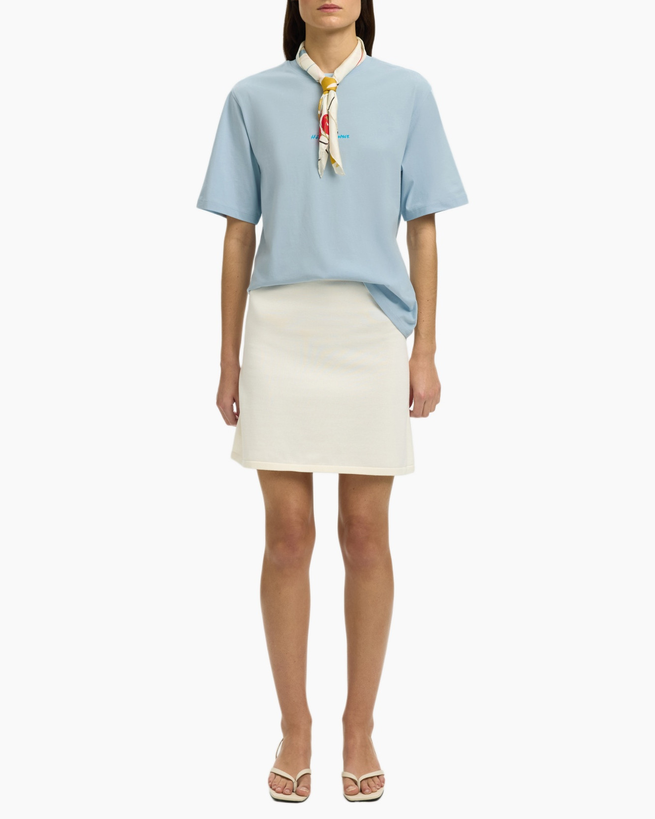 Clothing, Skirt, Blouse, Miniskirt, Person