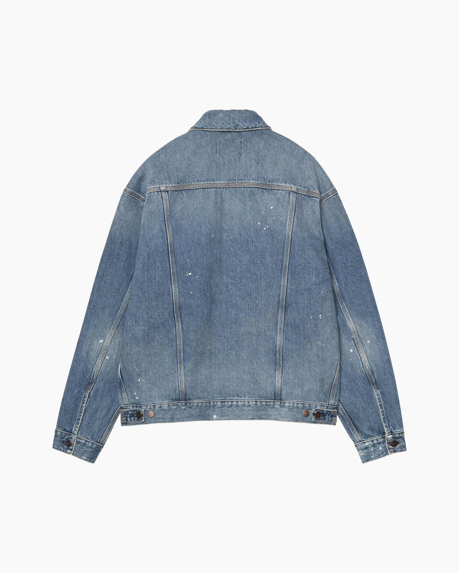 denim, jacket, blue, distressed, back view