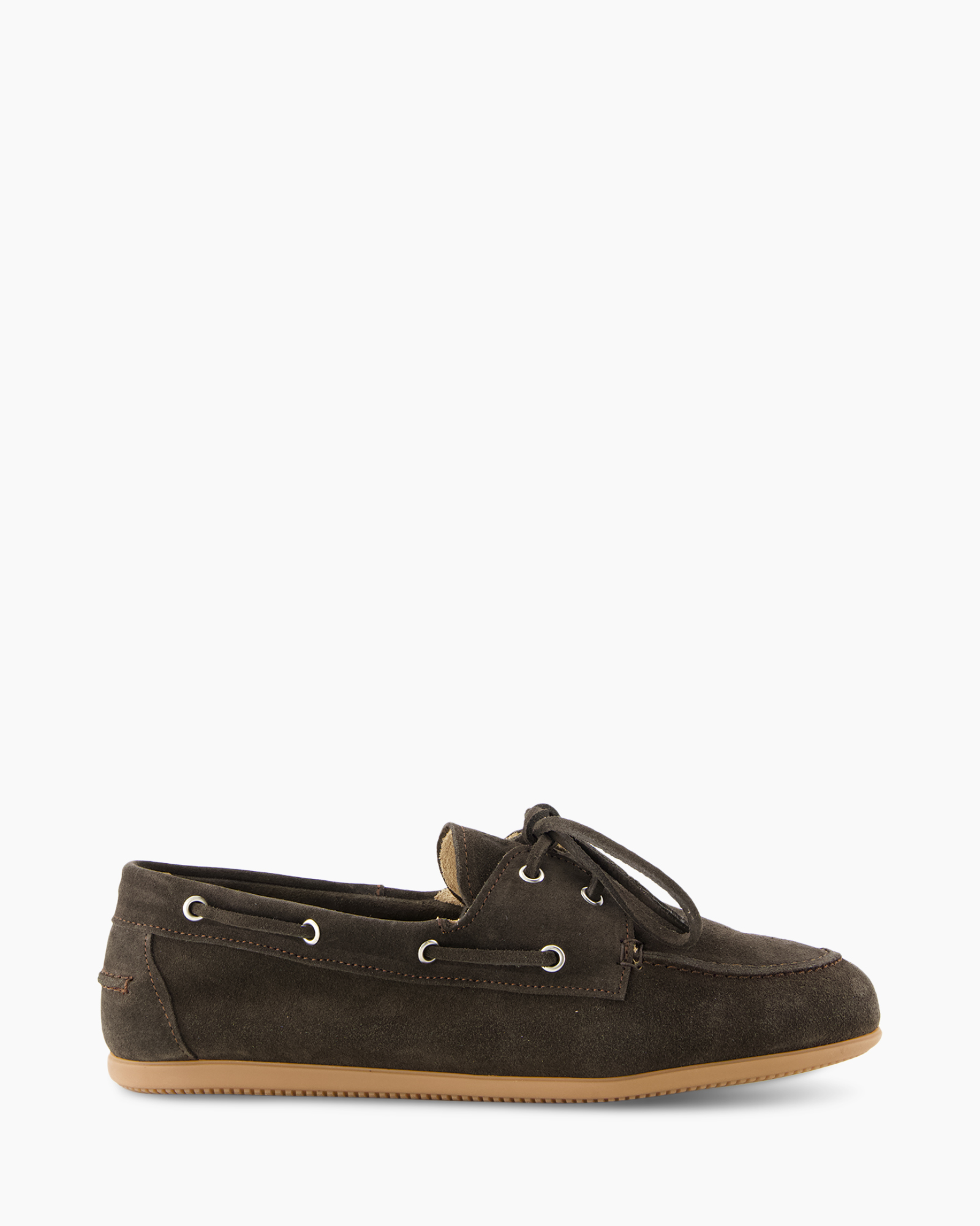 boatshoe, suede, brown, lacing, gumsole