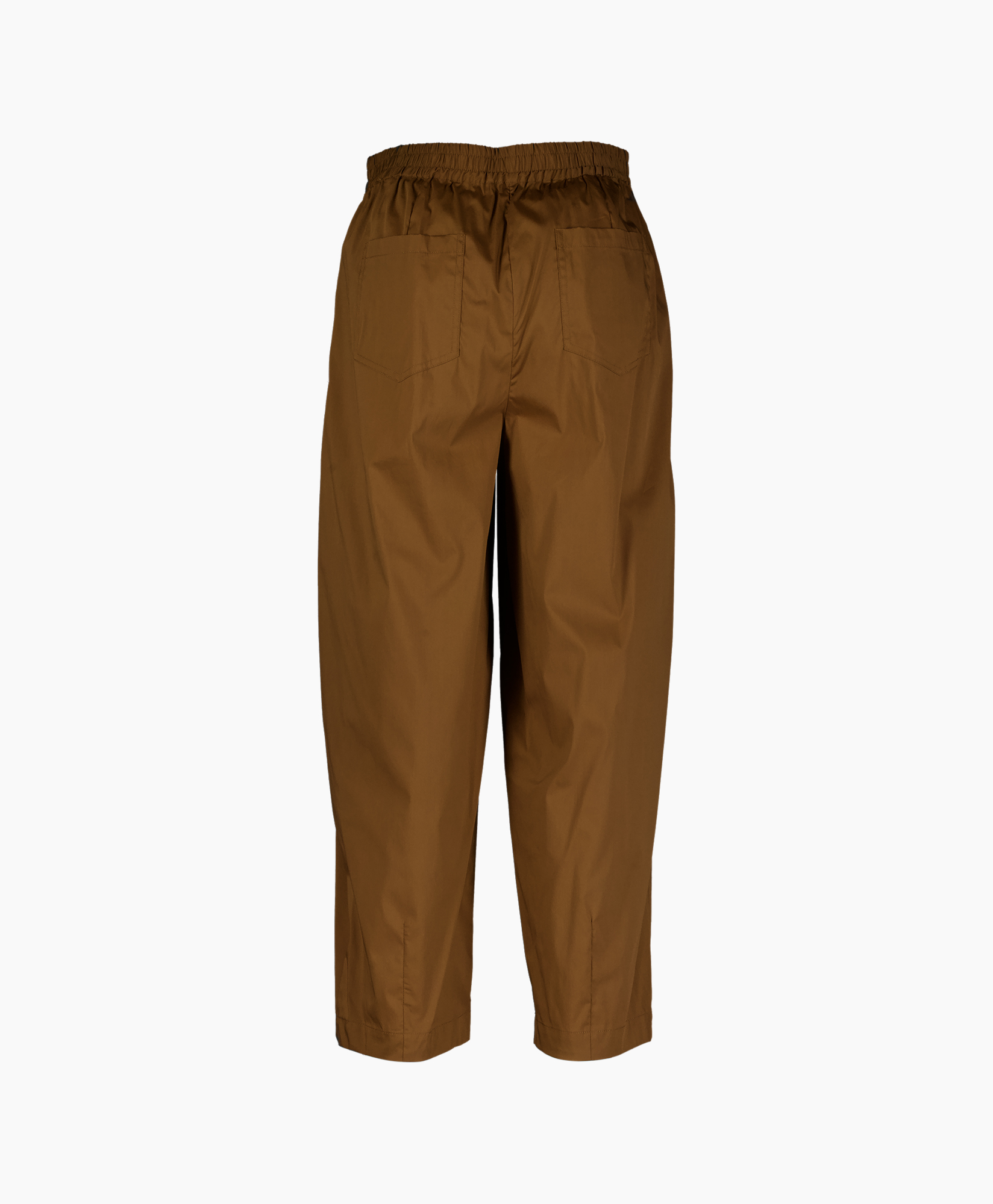 pants, trousers, brown, elastic waistband, cinched hem