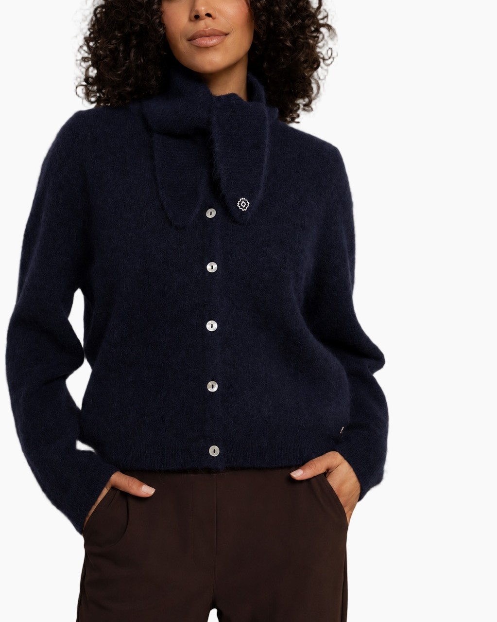 scarf, navy, knit, soft, scarf accessory
